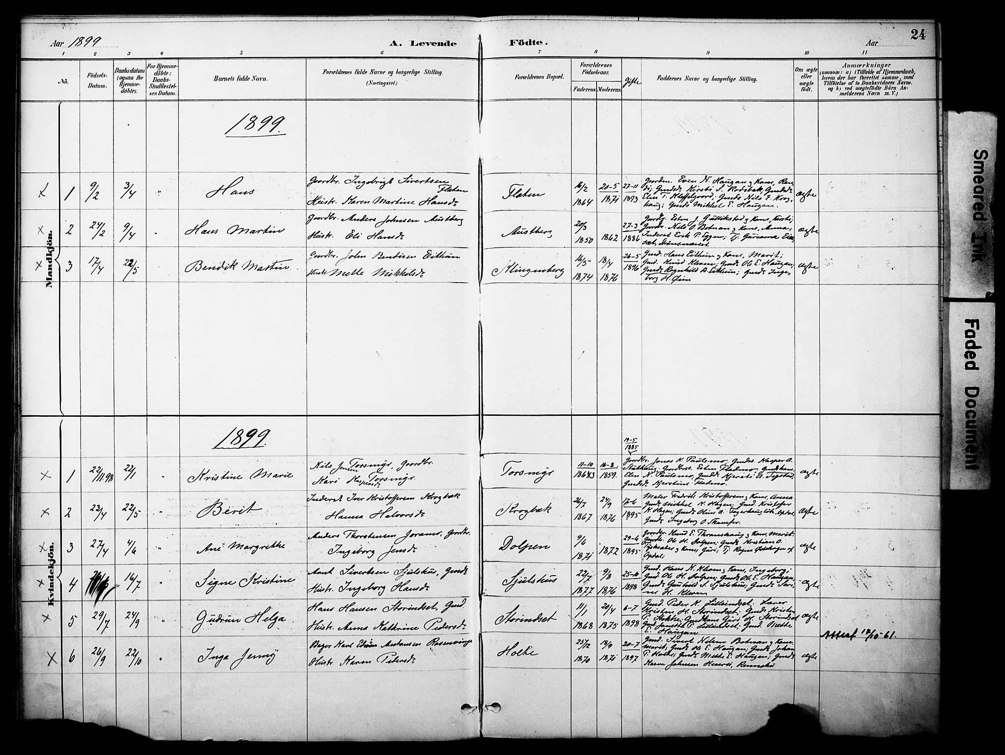 Kvikne prestekontor, AV/SAH-PREST-064/H/Ha/Haa/L0007: Parish register (official) no. 7, 1887-1911, p. 24