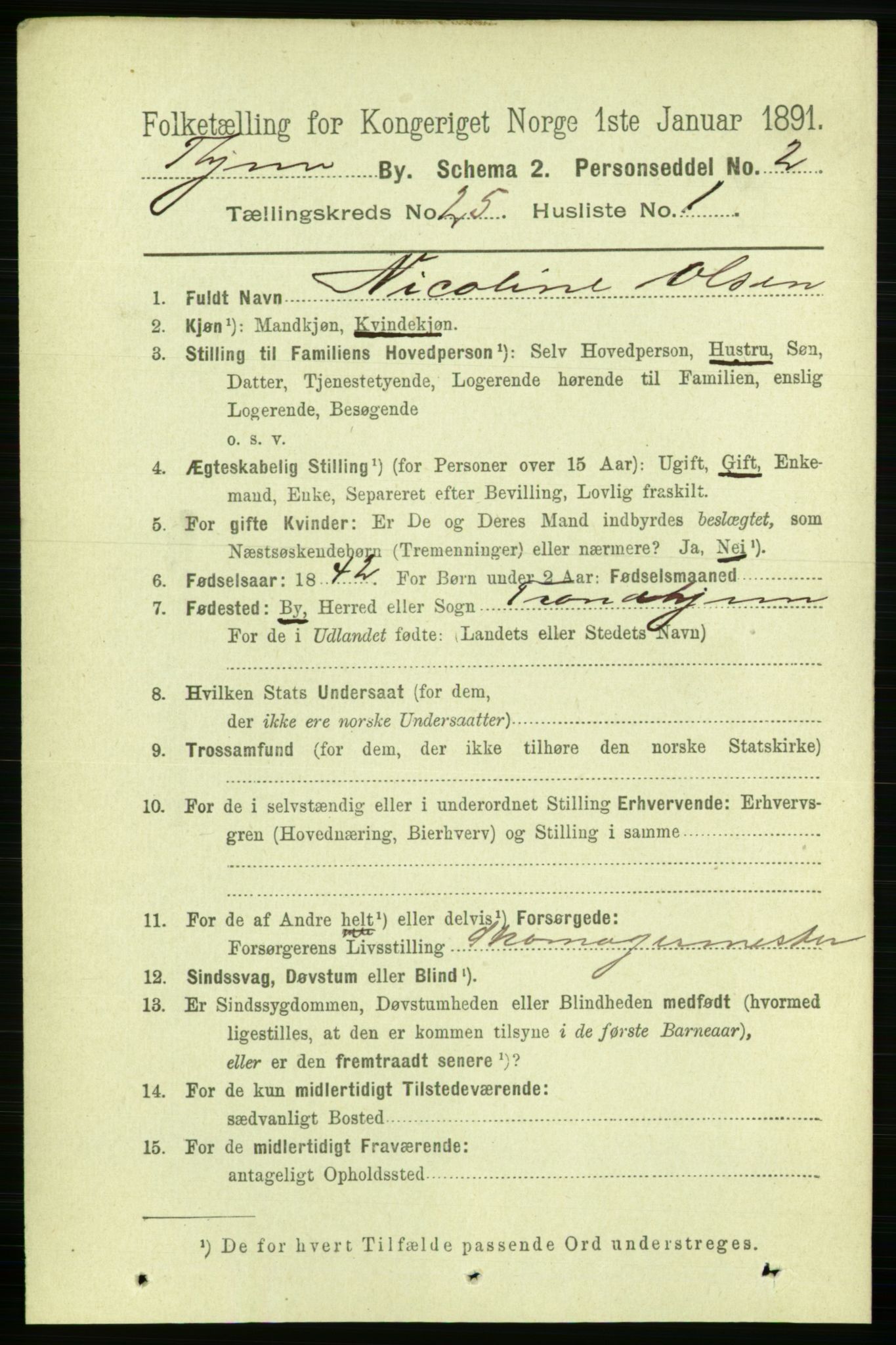 RA, 1891 census for 1601 Trondheim, 1891, p. 18731