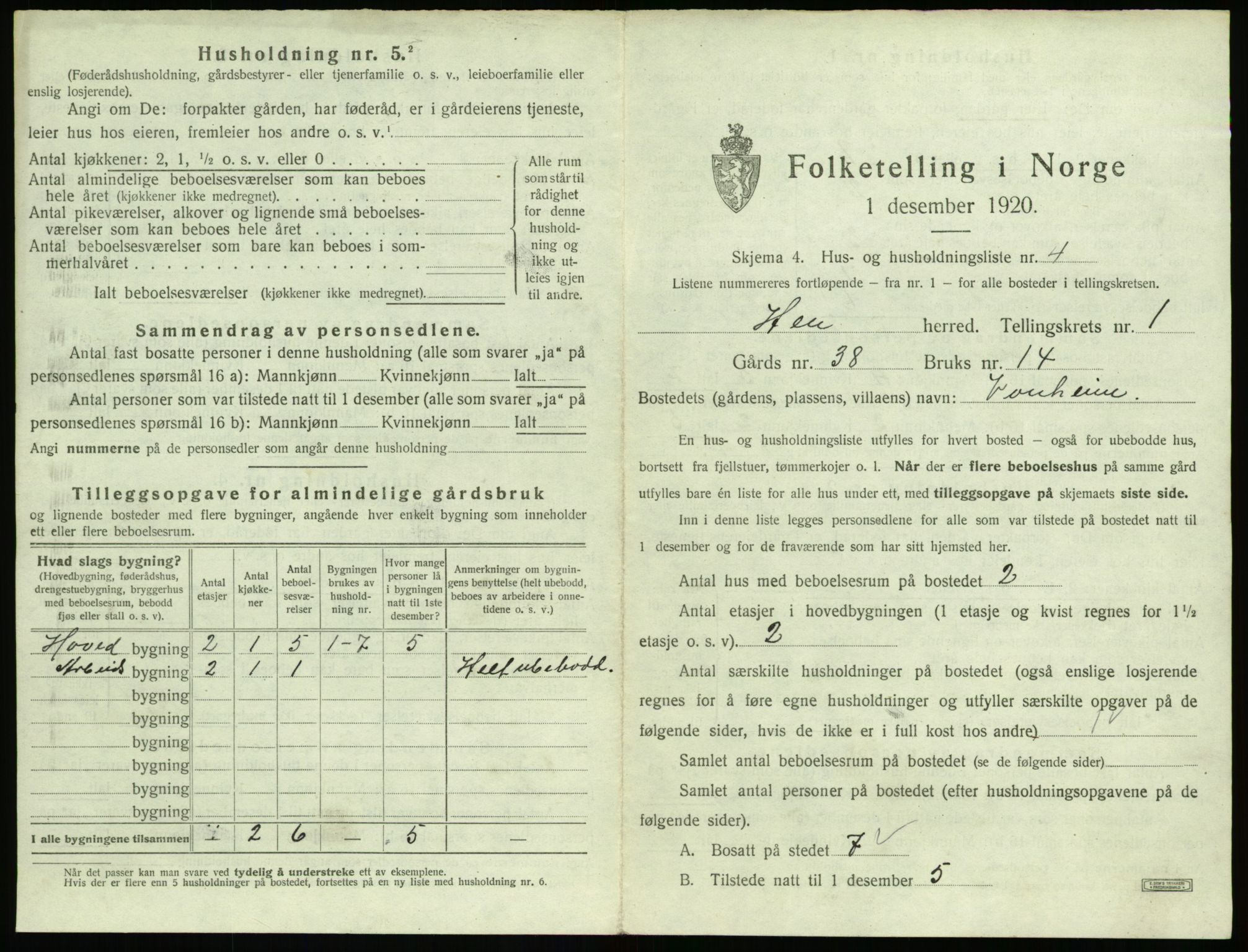 SAT, 1920 census for Hen, 1920, p. 32