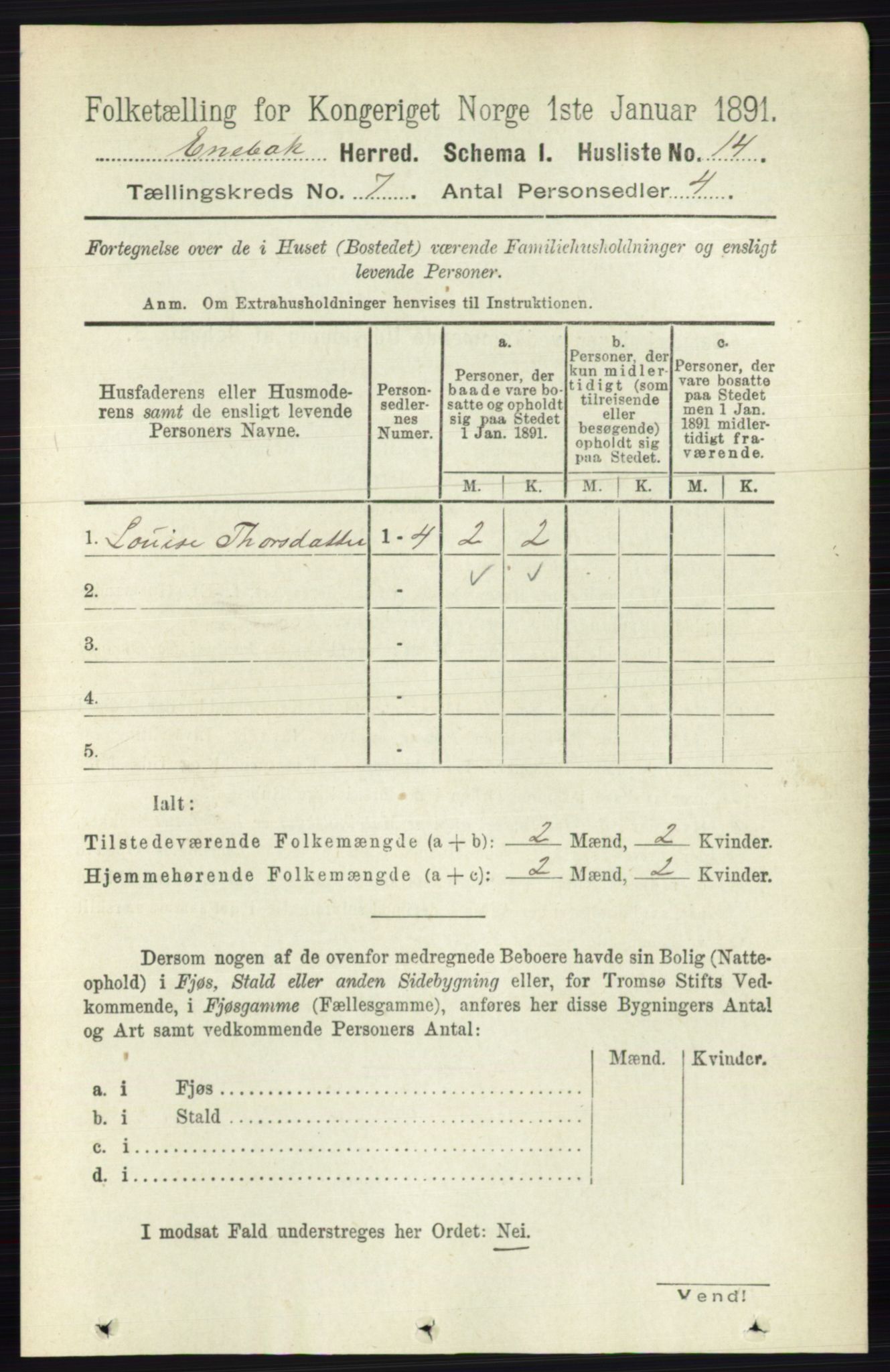 RA, 1891 census for 0229 Enebakk, 1891, p. 3500