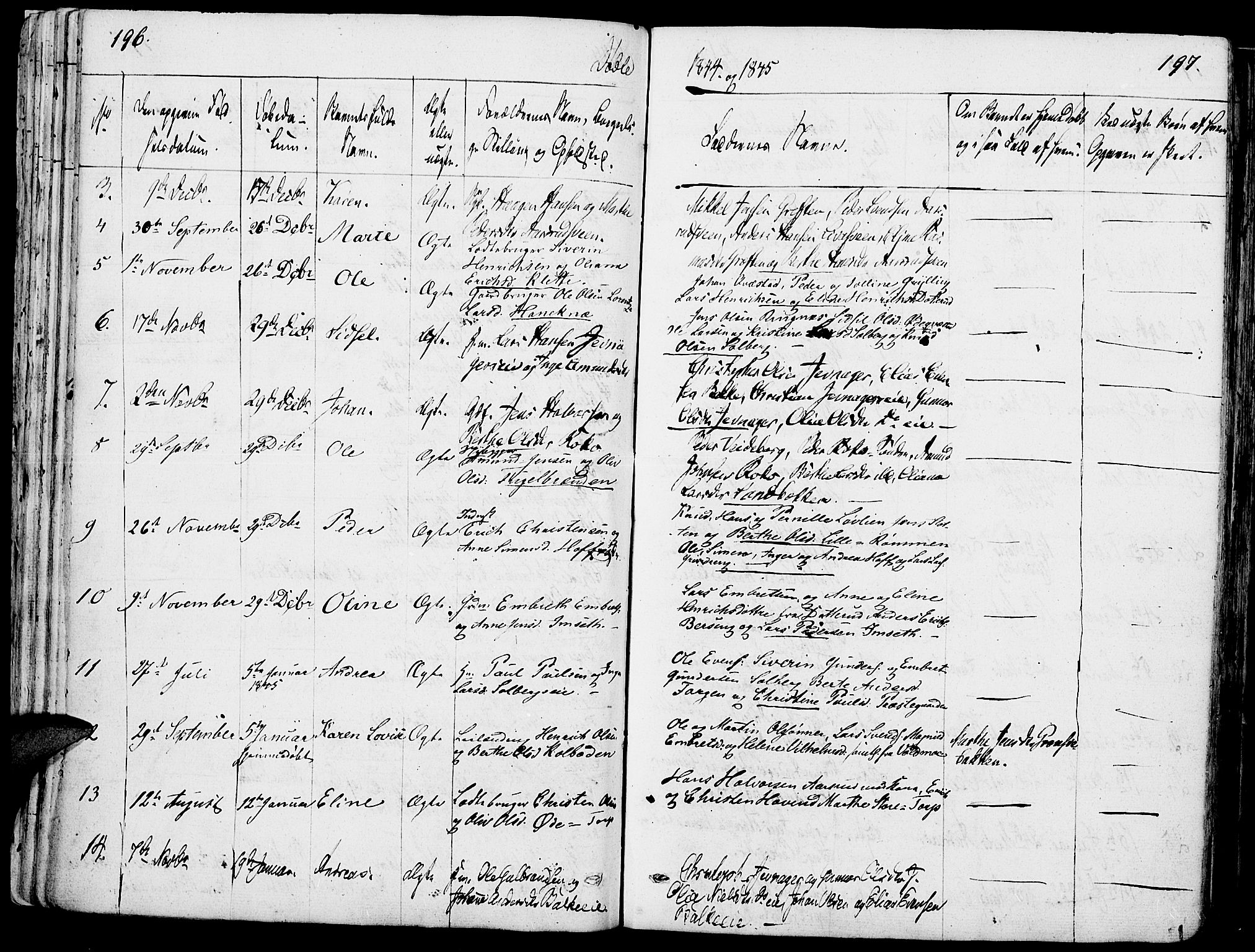 Løten prestekontor, SAH/PREST-022/K/Ka/L0006: Parish register (official) no. 6, 1832-1849, p. 196-197