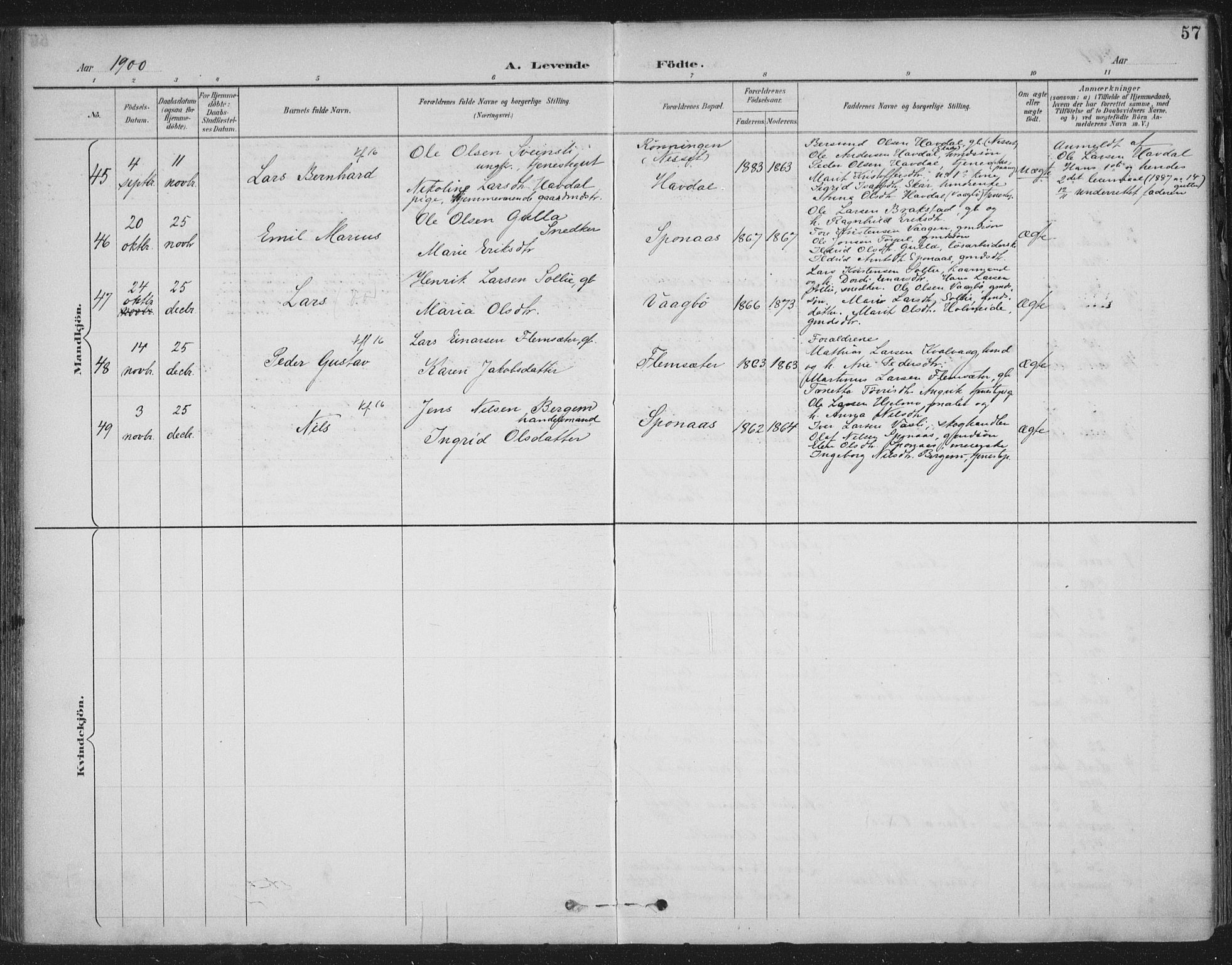 Ministerialprotokoller, klokkerbøker og fødselsregistre - Møre og Romsdal, AV/SAT-A-1454/586/L0988: Parish register (official) no. 586A14, 1893-1905, p. 57