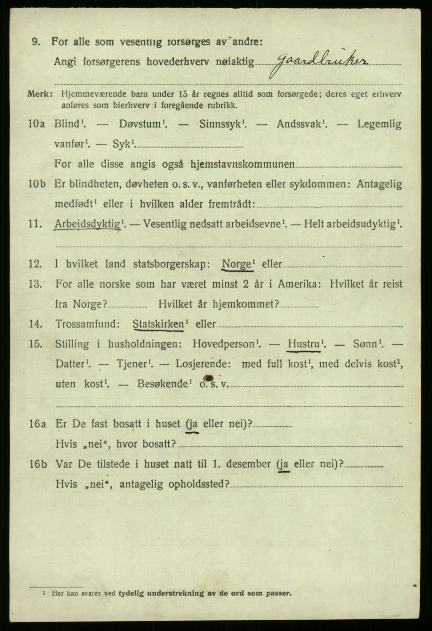 SAB, 1920 census for Jølster, 1920, p. 4313