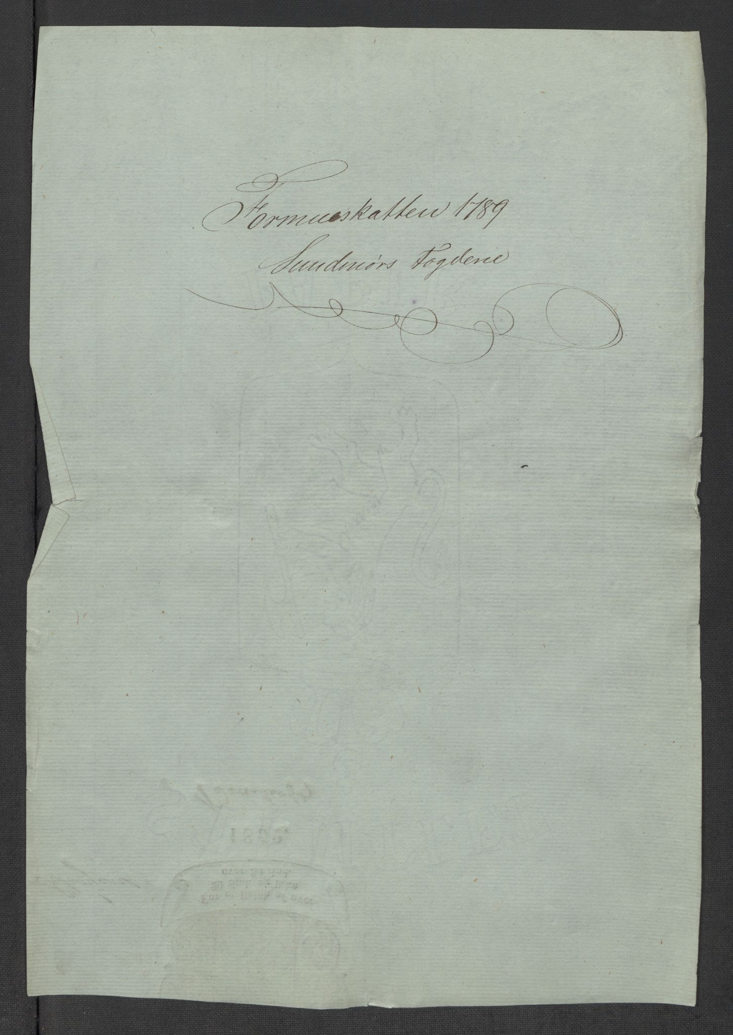Rentekammeret inntil 1814, Reviderte regnskaper, Mindre regnskaper, RA/EA-4068/Rf/Rfe/L0049: Sunnhordland og Hardanger fogderi, Sunnmøre fogderi, 1789, p. 312