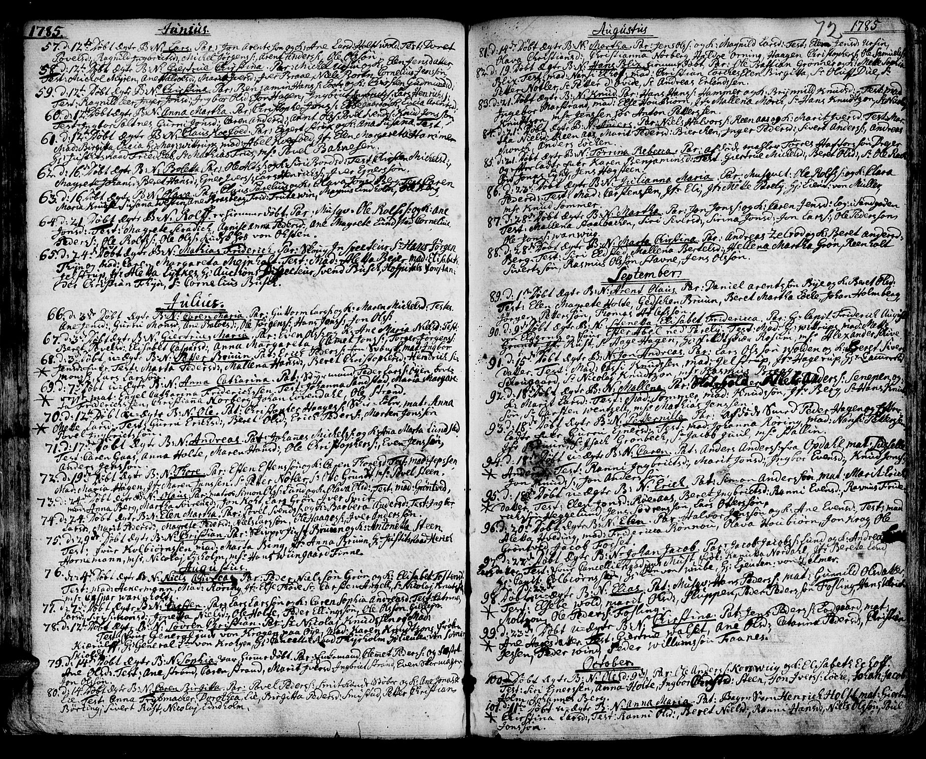 Ministerialprotokoller, klokkerbøker og fødselsregistre - Sør-Trøndelag, SAT/A-1456/601/L0039: Parish register (official) no. 601A07, 1770-1819, p. 72