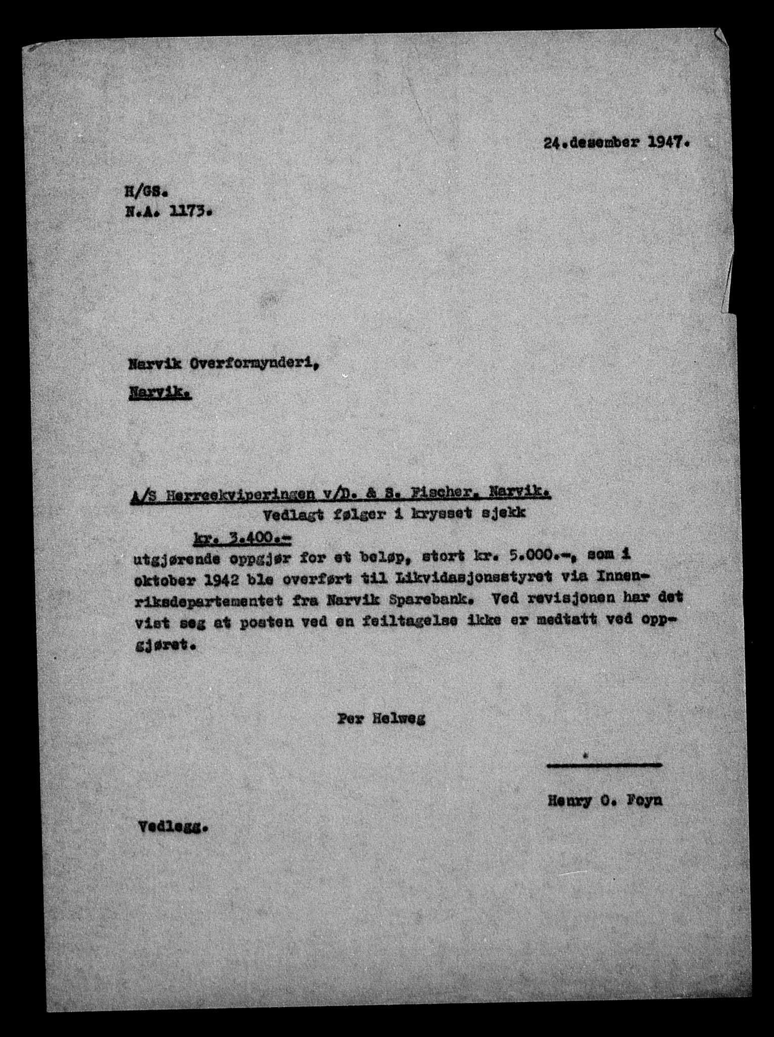 Justisdepartementet, Tilbakeføringskontoret for inndratte formuer, AV/RA-S-1564/H/Hc/Hcb/L0913: --, 1945-1947, p. 24