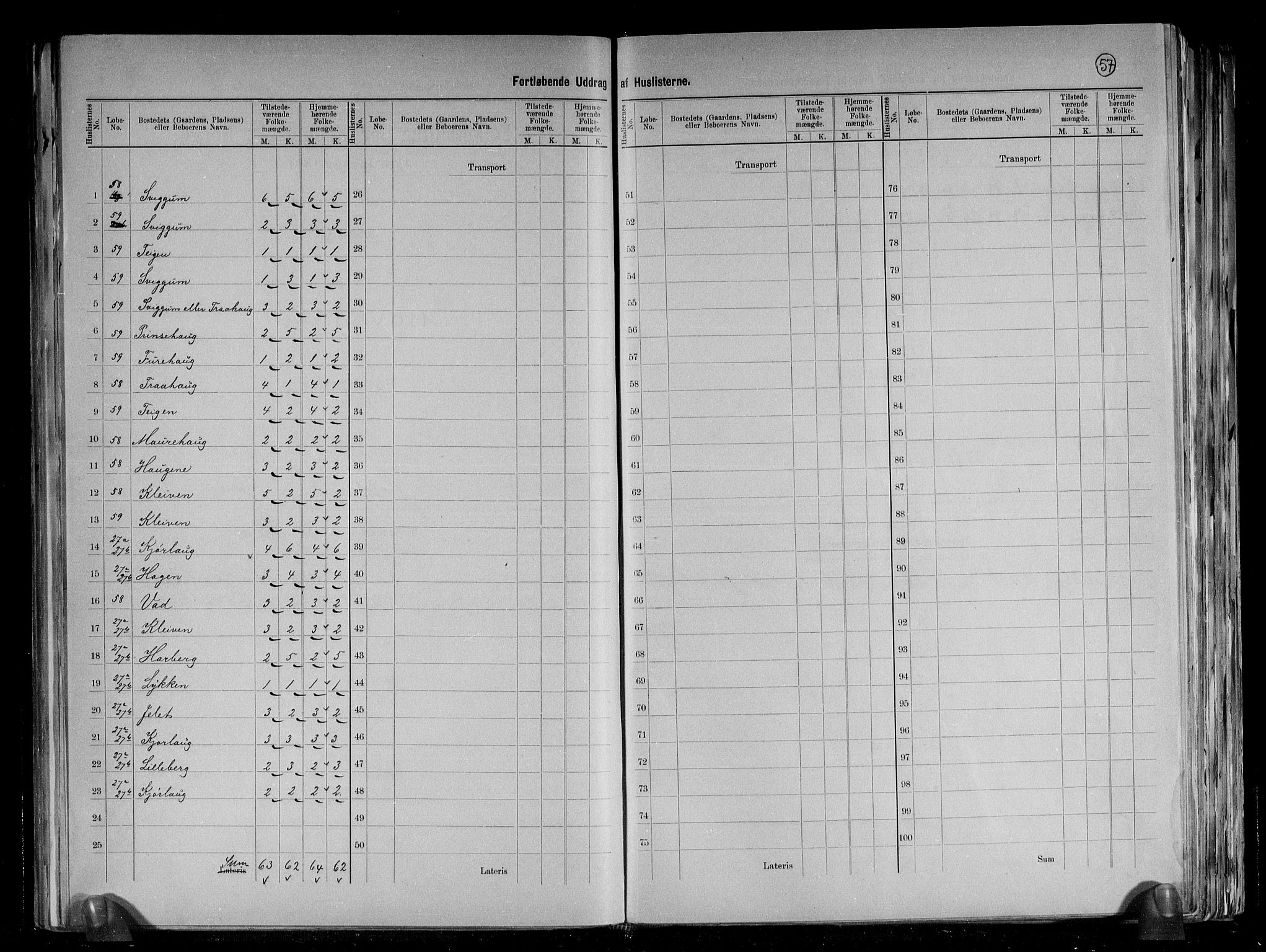 RA, 1891 census for 1425 Hafslo, 1891, p. 19