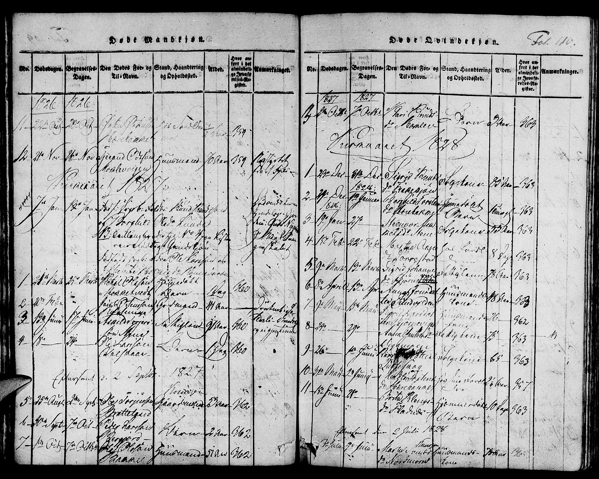 Suldal sokneprestkontor, SAST/A-101845/01/IV/L0006: Parish register (official) no. A 6, 1816-1836, p. 110