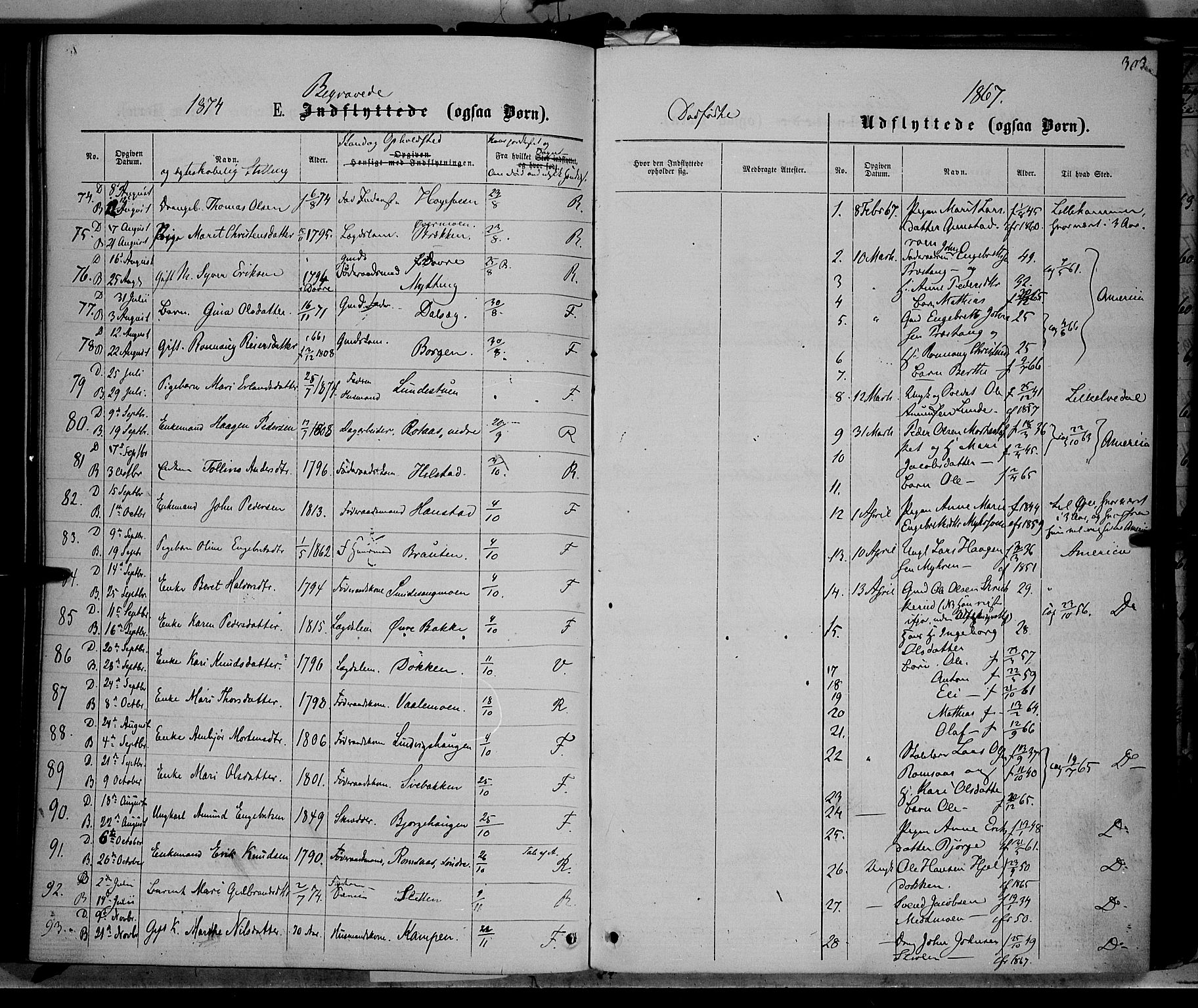 Ringebu prestekontor, SAH/PREST-082/H/Ha/Haa/L0007: Parish register (official) no. 7, 1860-1877, p. 303