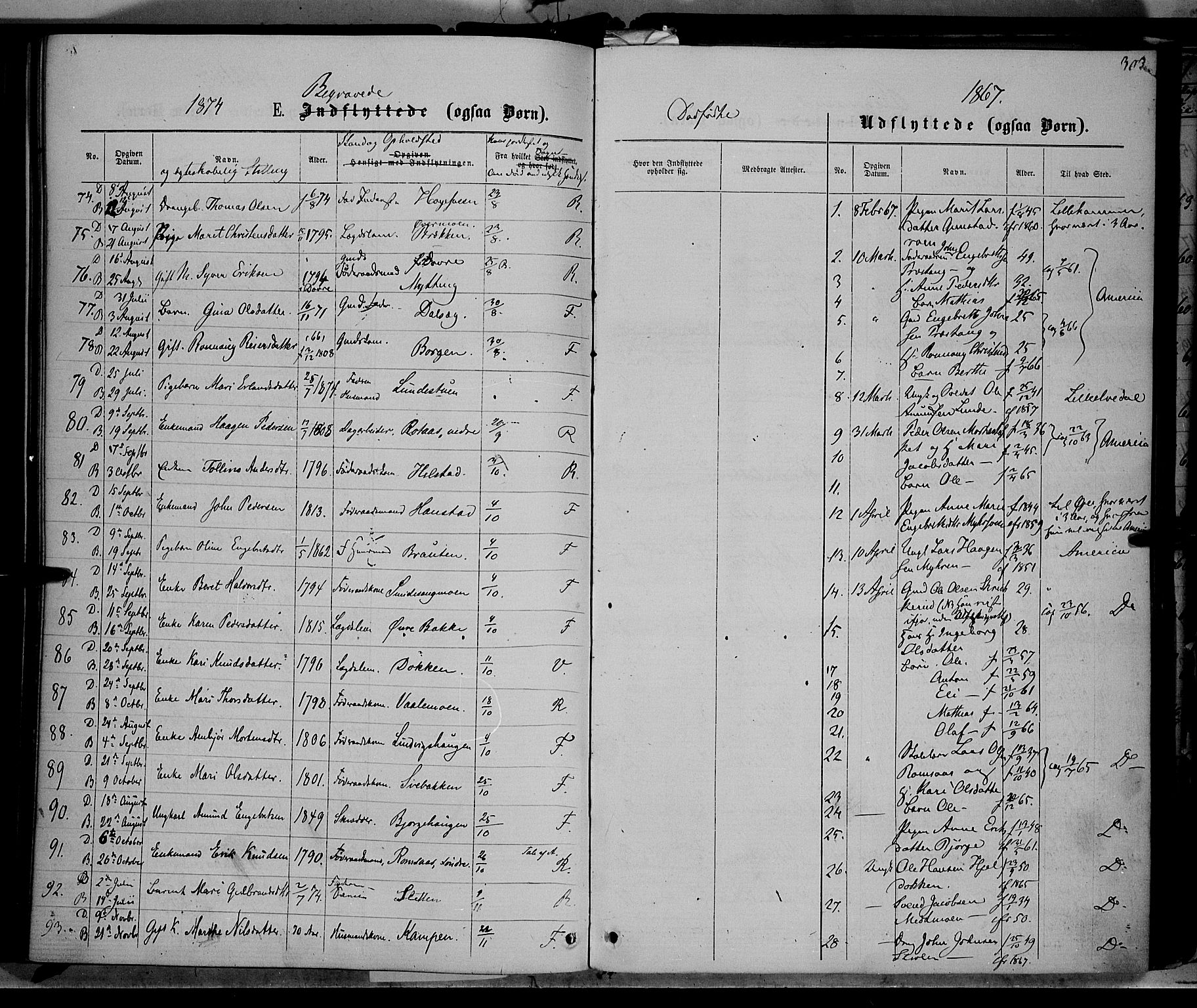 Ringebu prestekontor, AV/SAH-PREST-082/H/Ha/Haa/L0007: Parish register (official) no. 7, 1860-1877, p. 303
