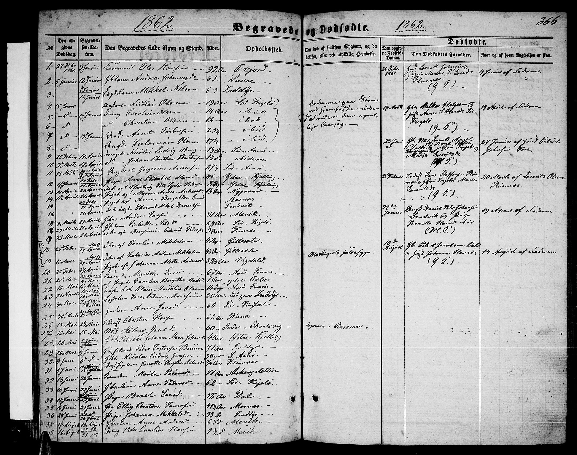 Ministerialprotokoller, klokkerbøker og fødselsregistre - Nordland, SAT/A-1459/805/L0107: Parish register (copy) no. 805C03, 1862-1885, p. 366