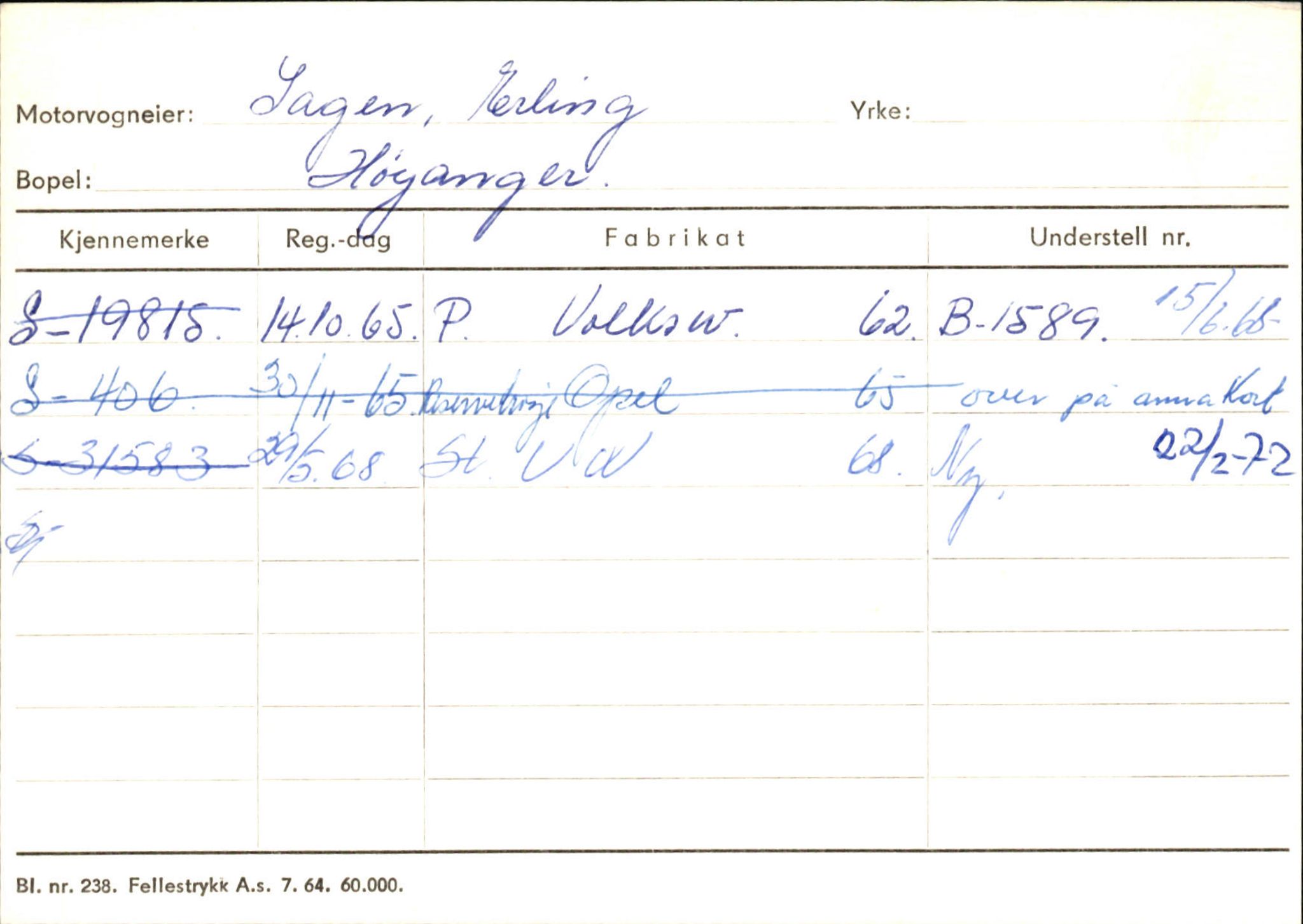 Statens vegvesen, Sogn og Fjordane vegkontor, AV/SAB-A-5301/4/F/L0131: Eigarregister Høyanger P-Å. Stryn S-Å, 1945-1975, p. 138