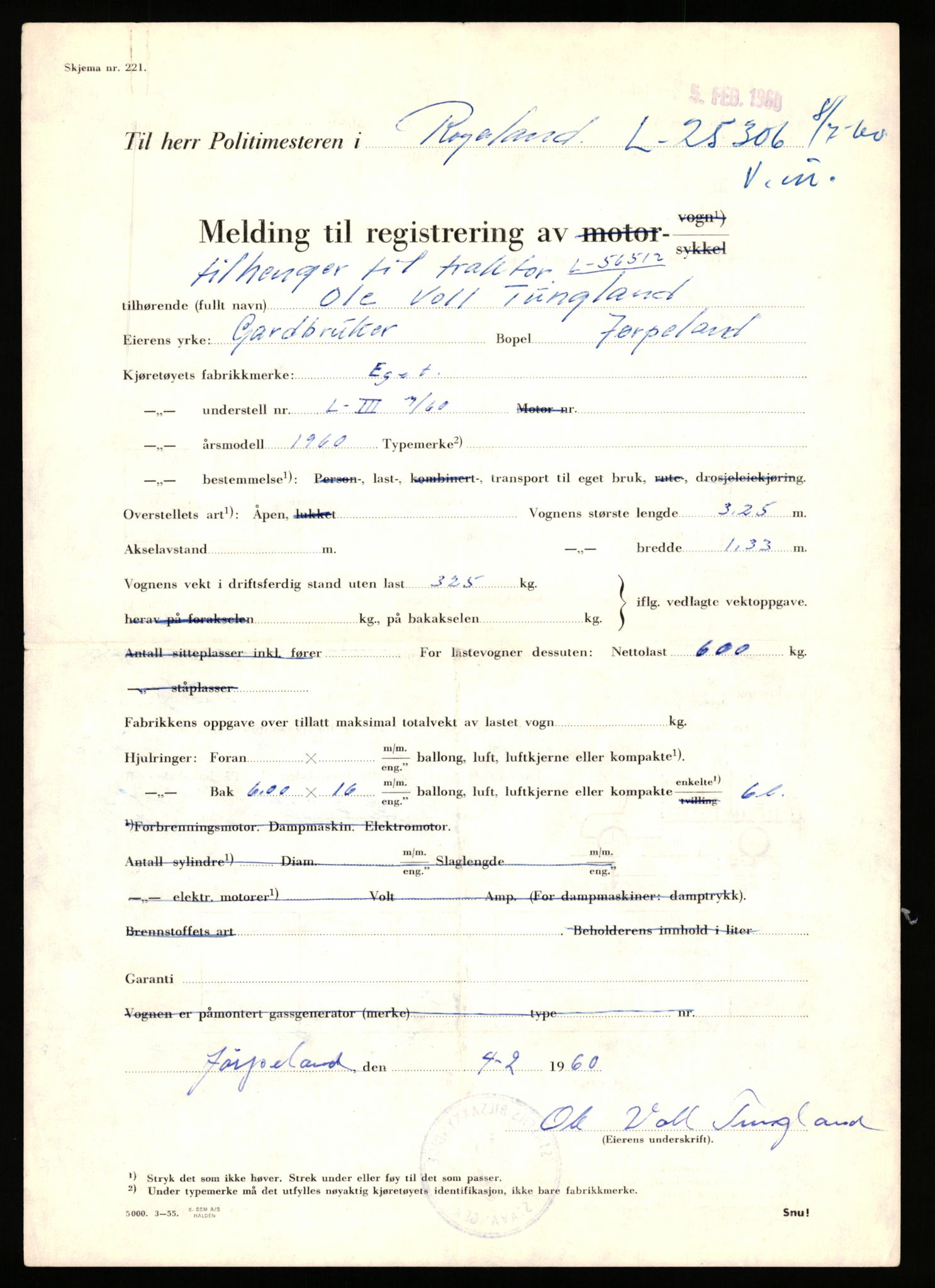 Stavanger trafikkstasjon, AV/SAST-A-101942/0/F/L0043: L-25300 - L-26299, 1930-1971, p. 13