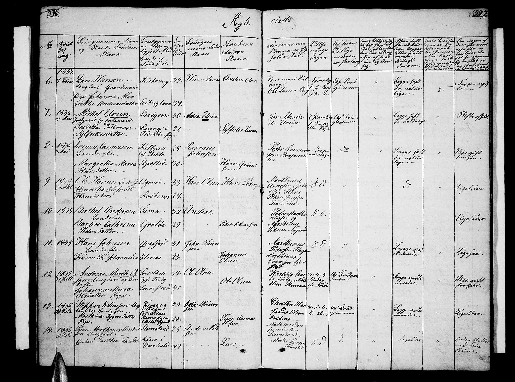 Trondenes sokneprestkontor, SATØ/S-1319/H/Hb/L0005klokker: Parish register (copy) no. 5, 1834-1845, p. 376-377