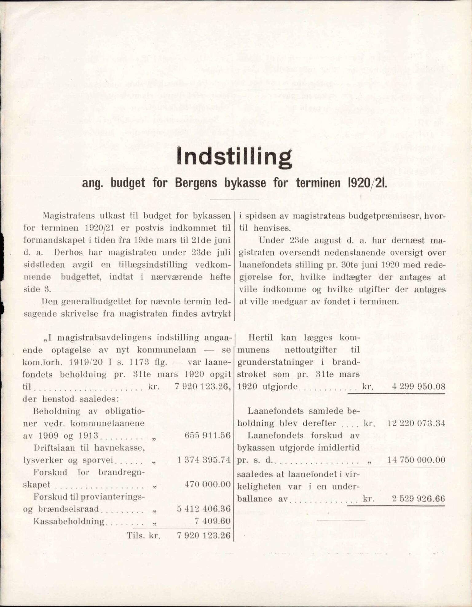 Bergen kommune. Formannskapet, BBA/A-0003/Ad/L0101: Bergens Kommuneforhandlinger, bind II, 1919-1920