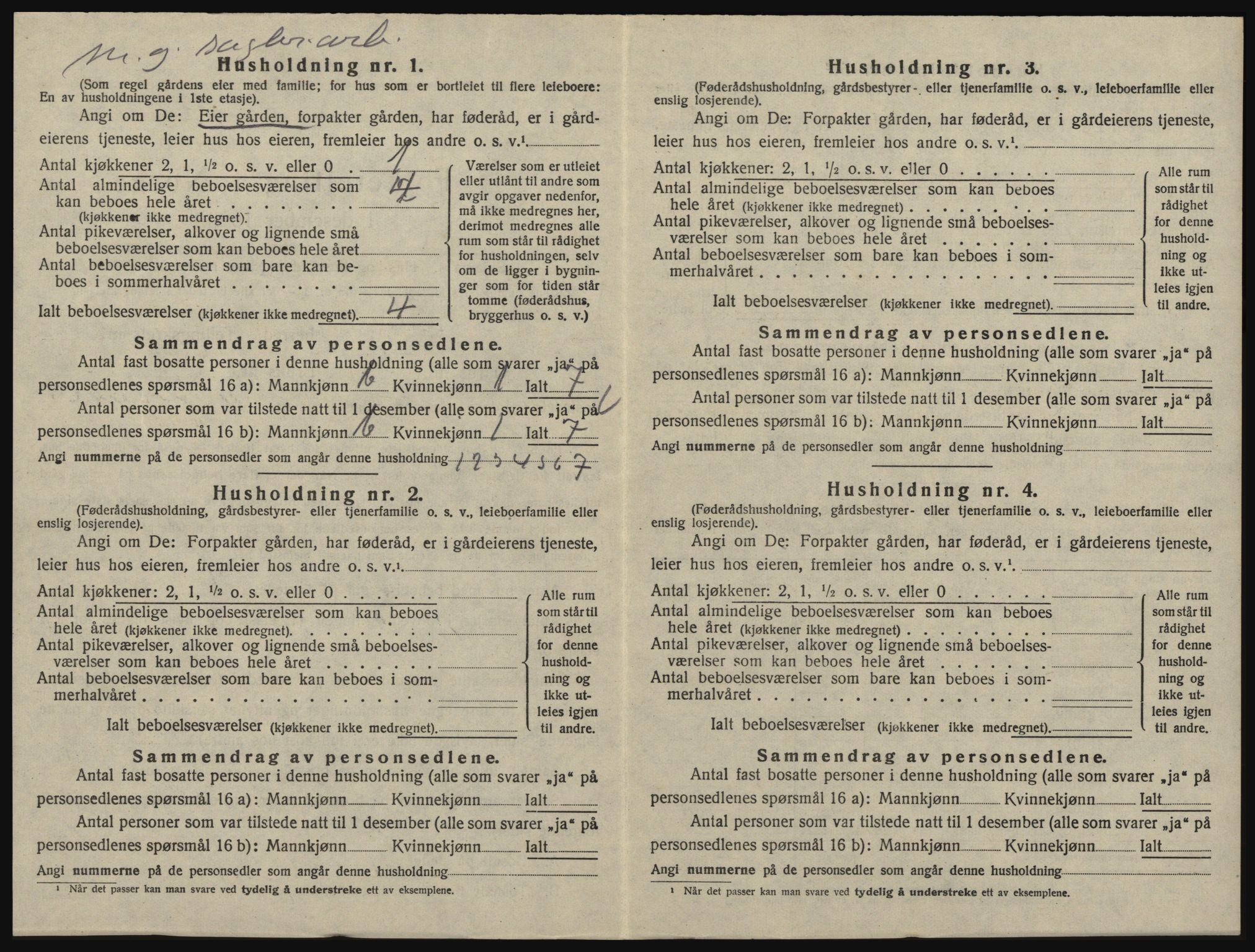 SAO, 1920 census for Glemmen, 1920, p. 400