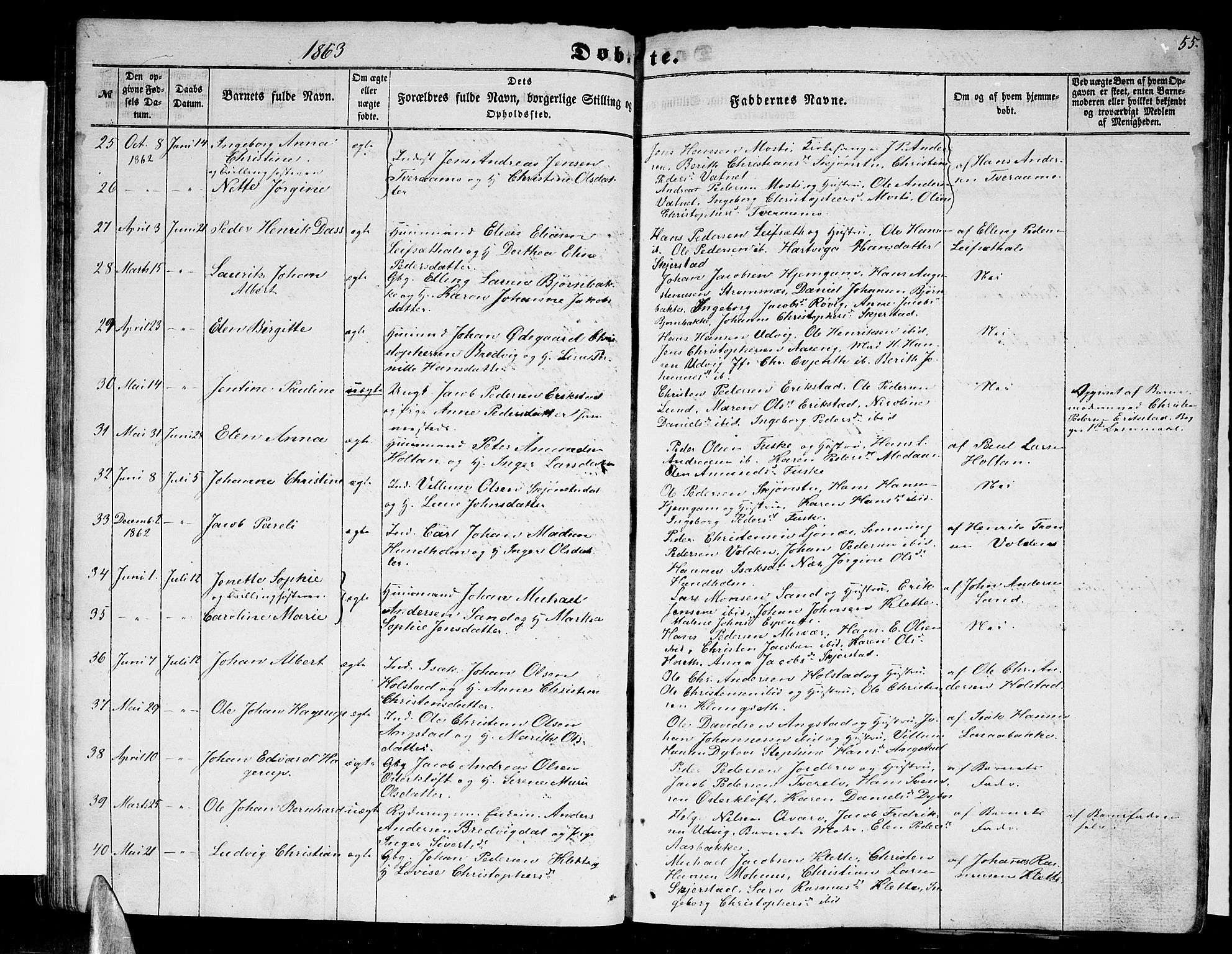 Ministerialprotokoller, klokkerbøker og fødselsregistre - Nordland, SAT/A-1459/852/L0753: Parish register (copy) no. 852C04, 1856-1877, p. 55