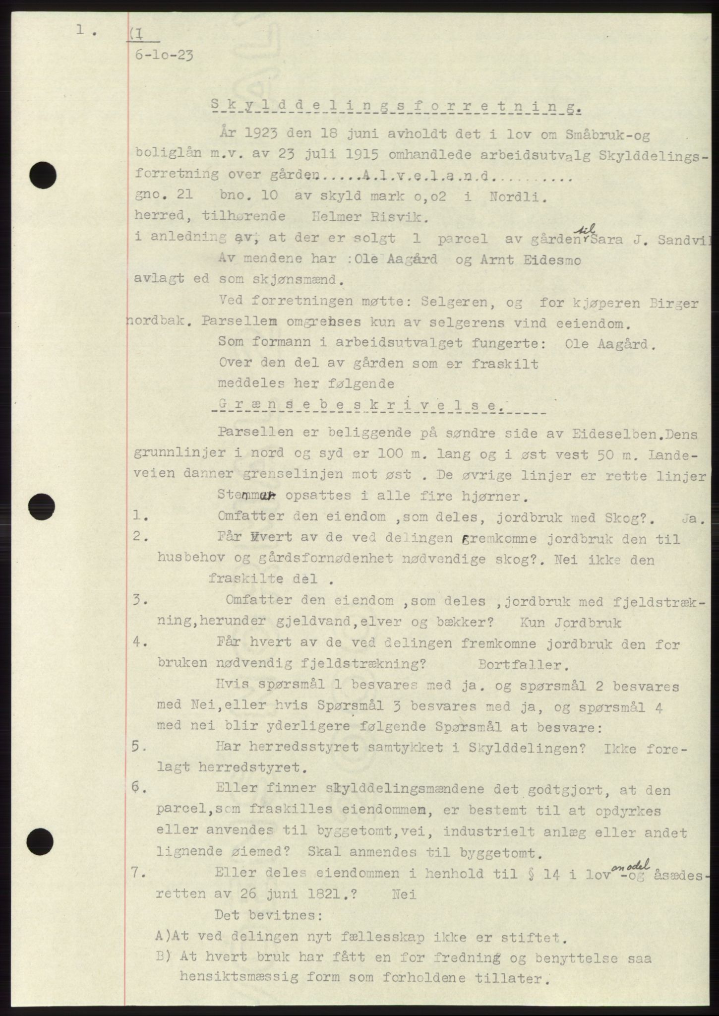 Namdal sorenskriveri, SAT/A-4133/1/2/2C: Mortgage book no. -, 1922-1925, Deed date: 06.10.1923