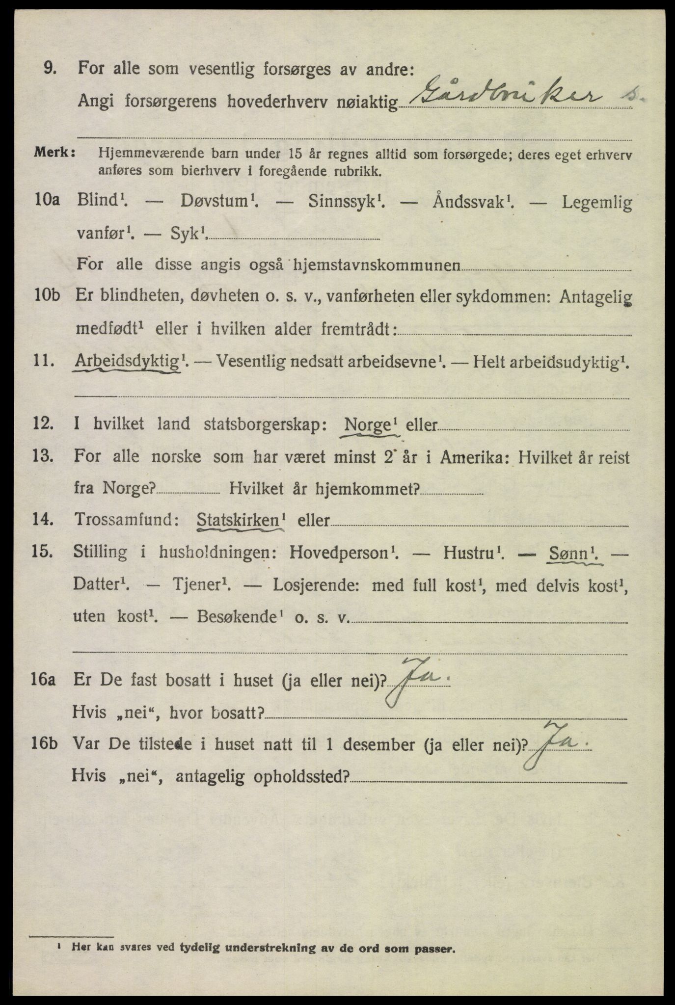 SAH, 1920 census for Trysil, 1920, p. 7926