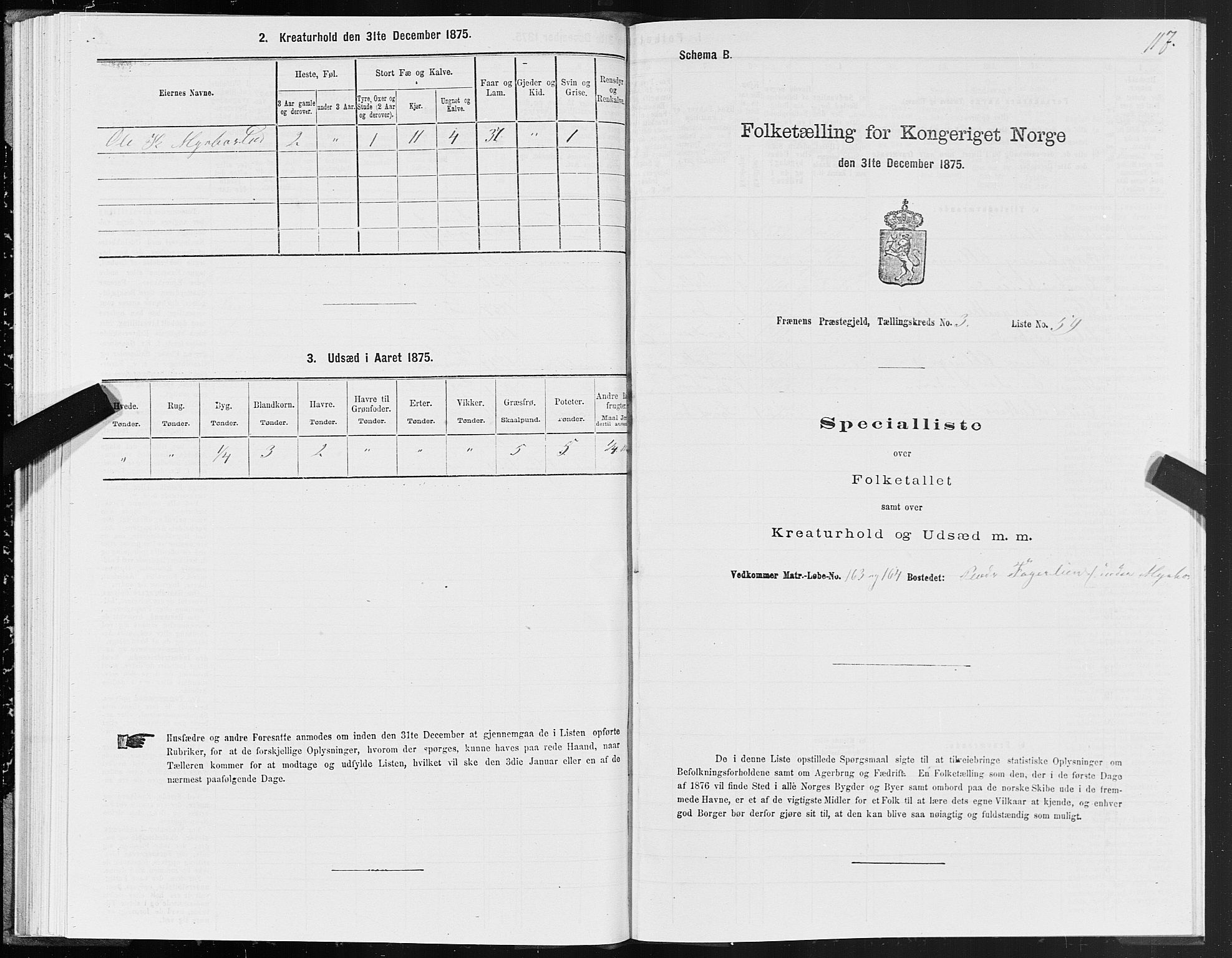 SAT, 1875 census for 1548P Fræna, 1875, p. 2117