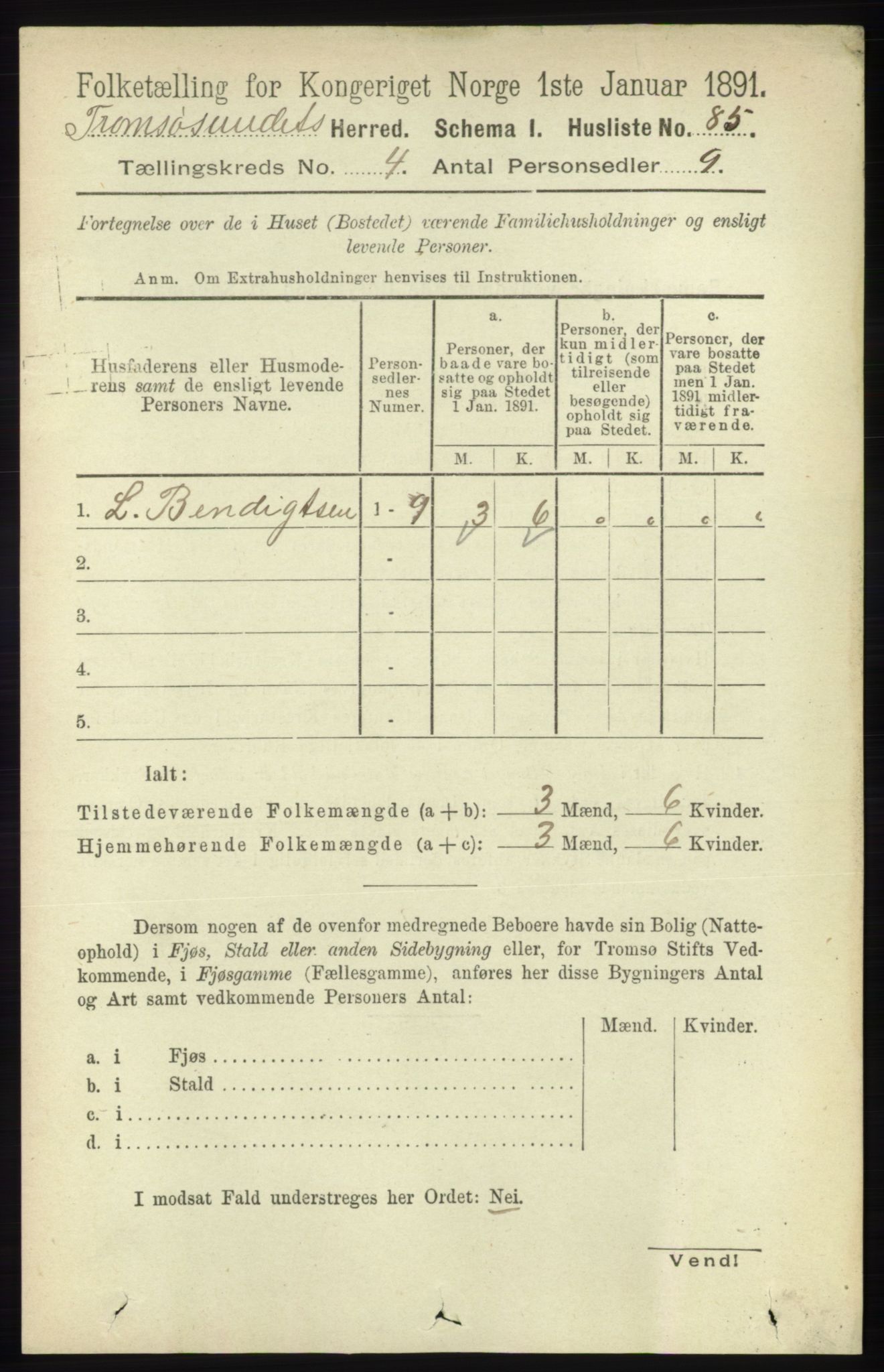 RA, 1891 census for 1934 Tromsøysund, 1891, p. 1542