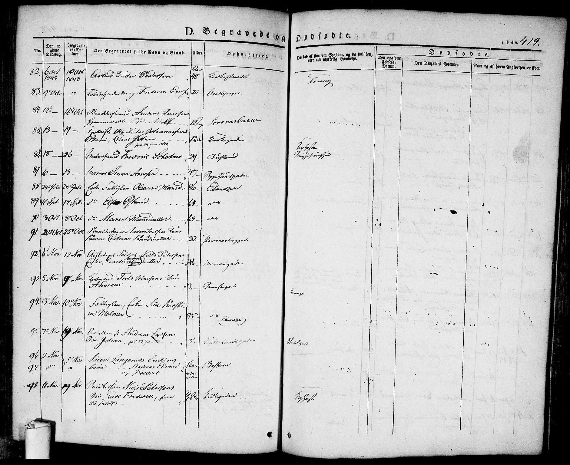 Halden prestekontor Kirkebøker, AV/SAO-A-10909/F/Fa/L0005: Parish register (official) no. I 5, 1834-1845, p. 419