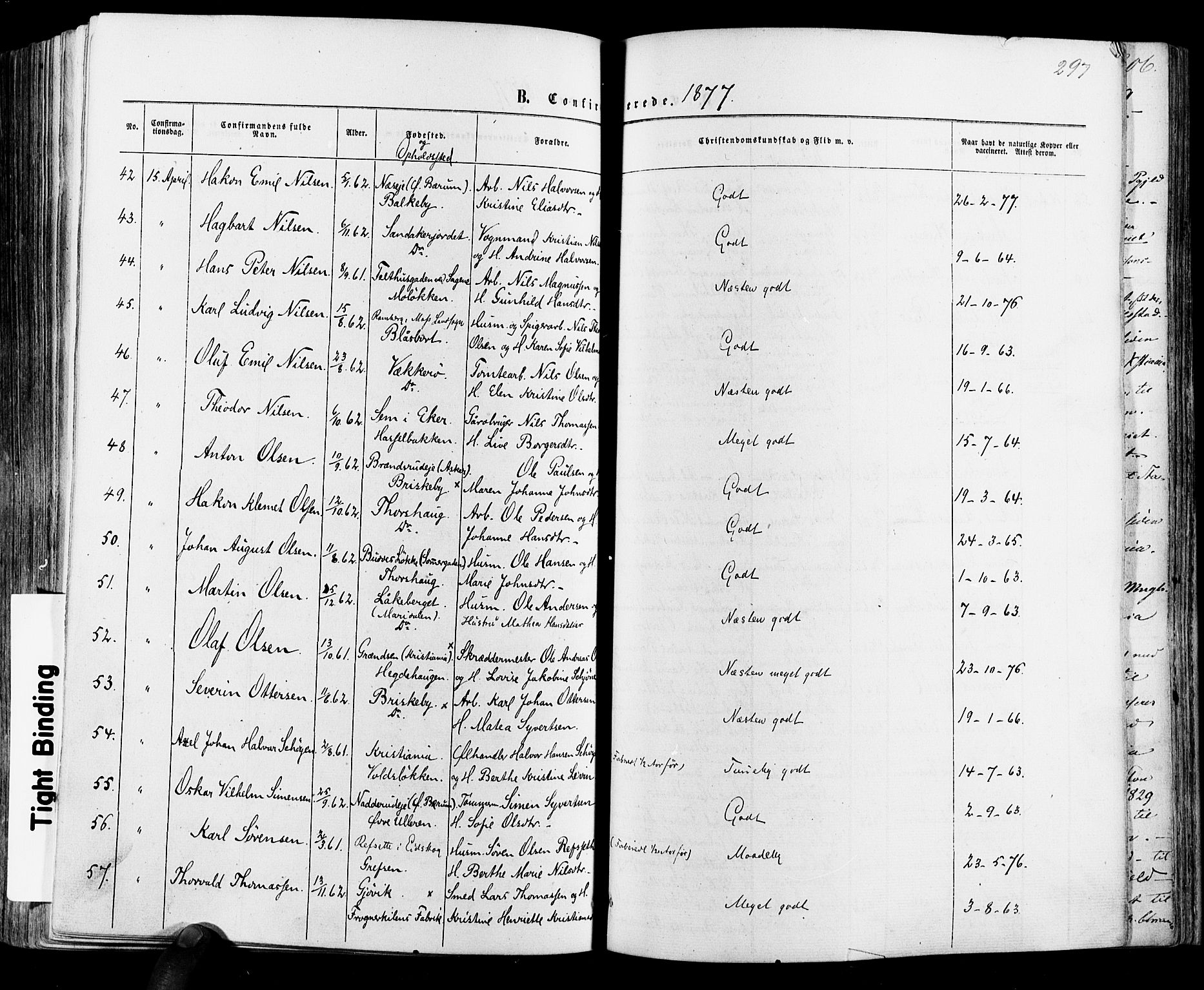 Vestre Aker prestekontor Kirkebøker, AV/SAO-A-10025/F/Fa/L0005: Parish register (official) no. 5, 1859-1877, p. 297