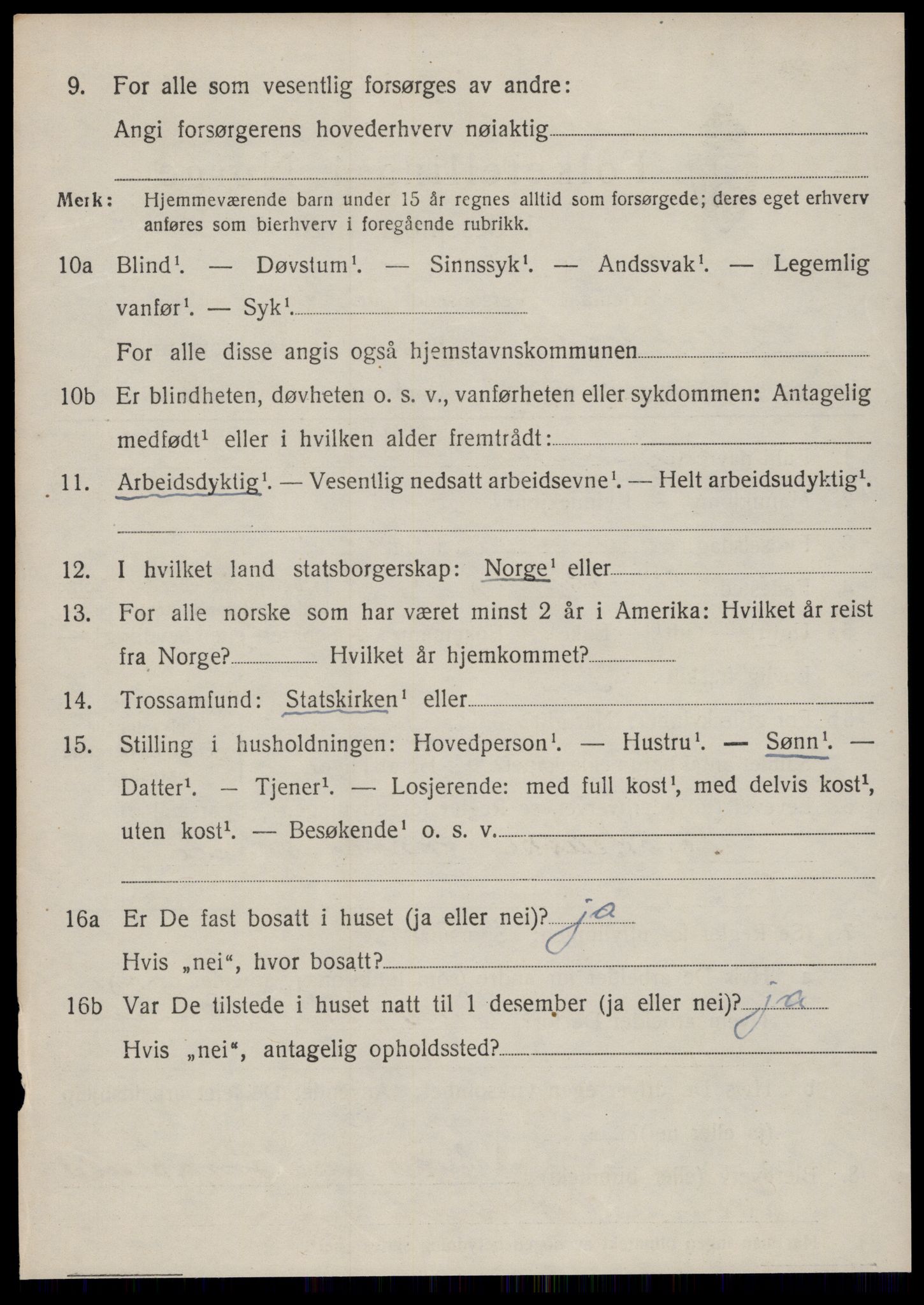 SAT, 1920 census for Bremsnes, 1920, p. 4594