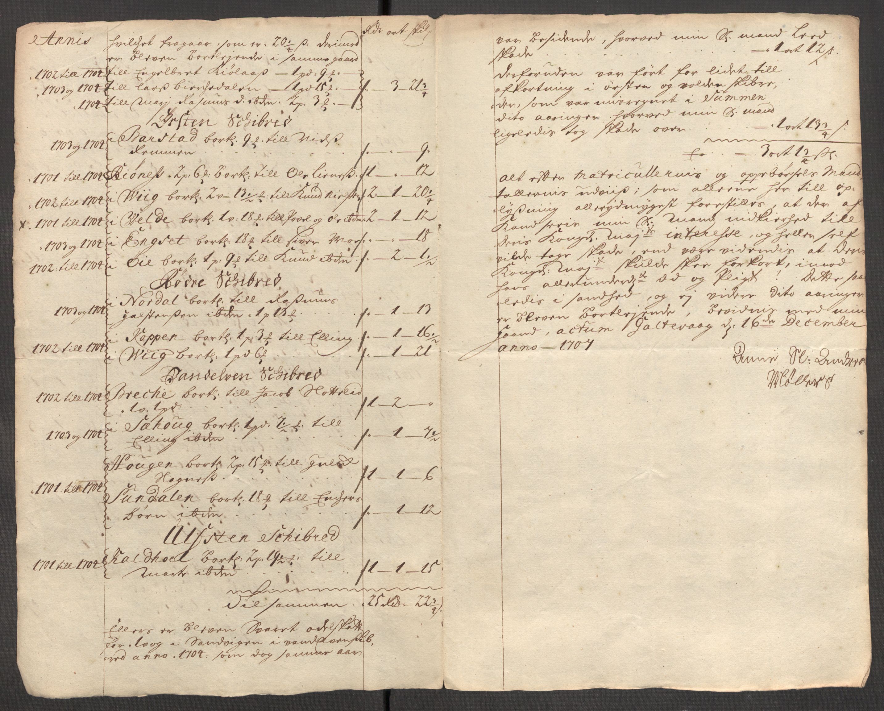 Rentekammeret inntil 1814, Reviderte regnskaper, Fogderegnskap, AV/RA-EA-4092/R54/L3560: Fogderegnskap Sunnmøre, 1704-1705, p. 453