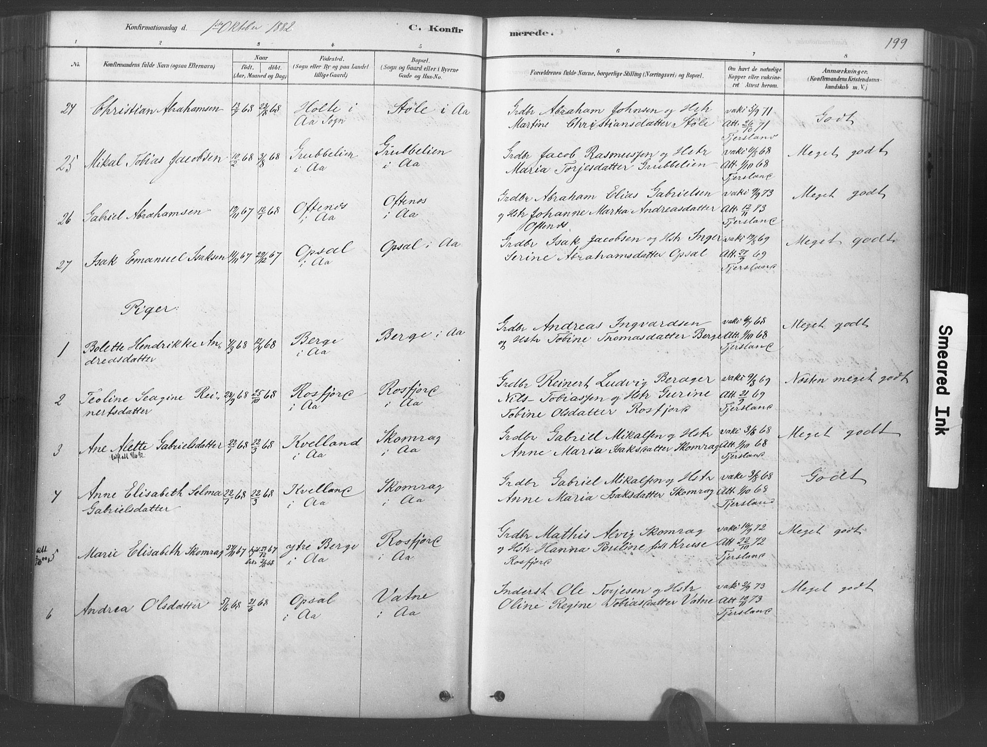 Lyngdal sokneprestkontor, AV/SAK-1111-0029/F/Fa/Fac/L0011: Parish register (official) no. A 11, 1878-1893, p. 199