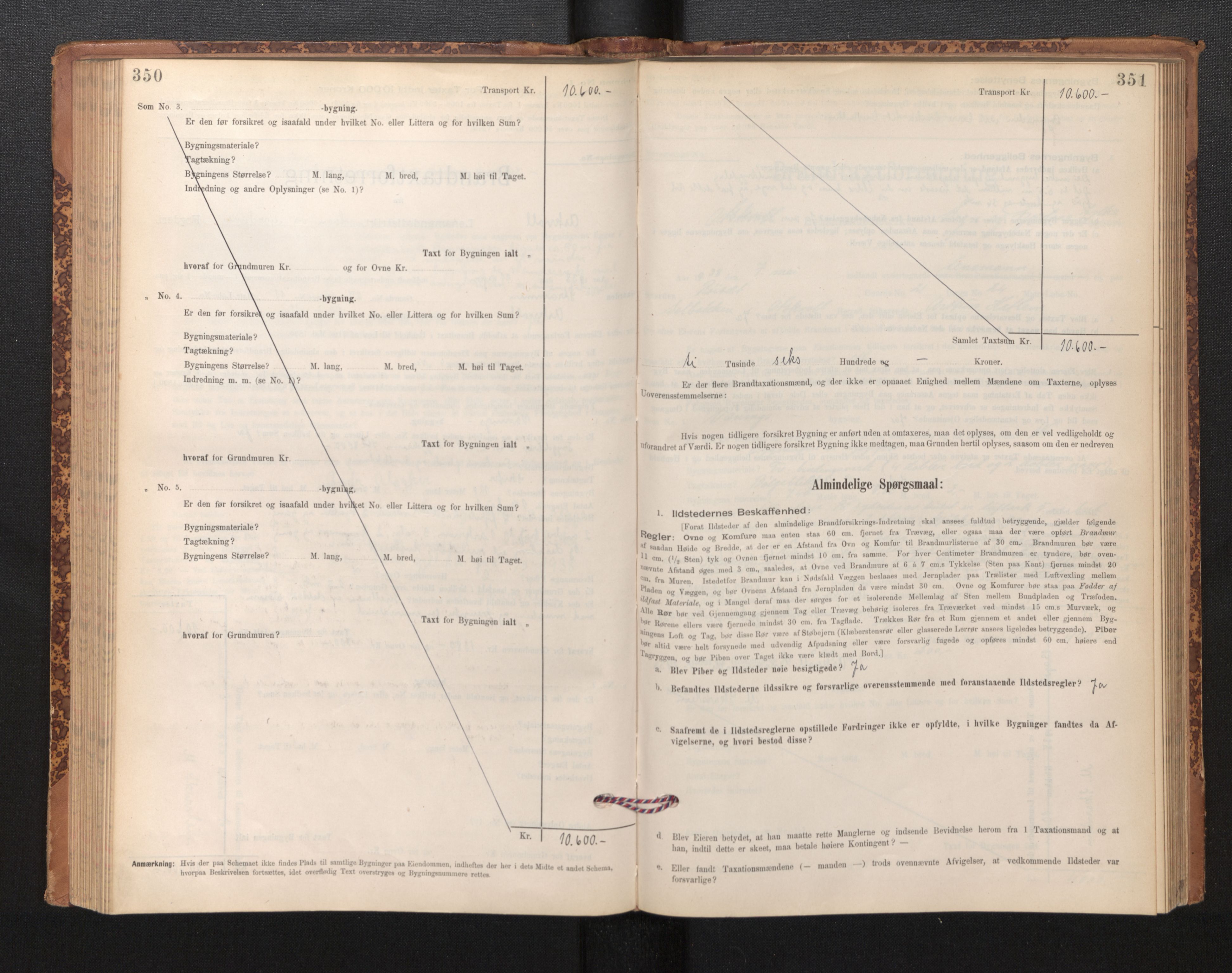 Lensmannen i Askvoll, AV/SAB-A-26301/0012/L0004: Branntakstprotokoll, skjematakst og liste over branntakstmenn, 1895-1932, p. 350-351