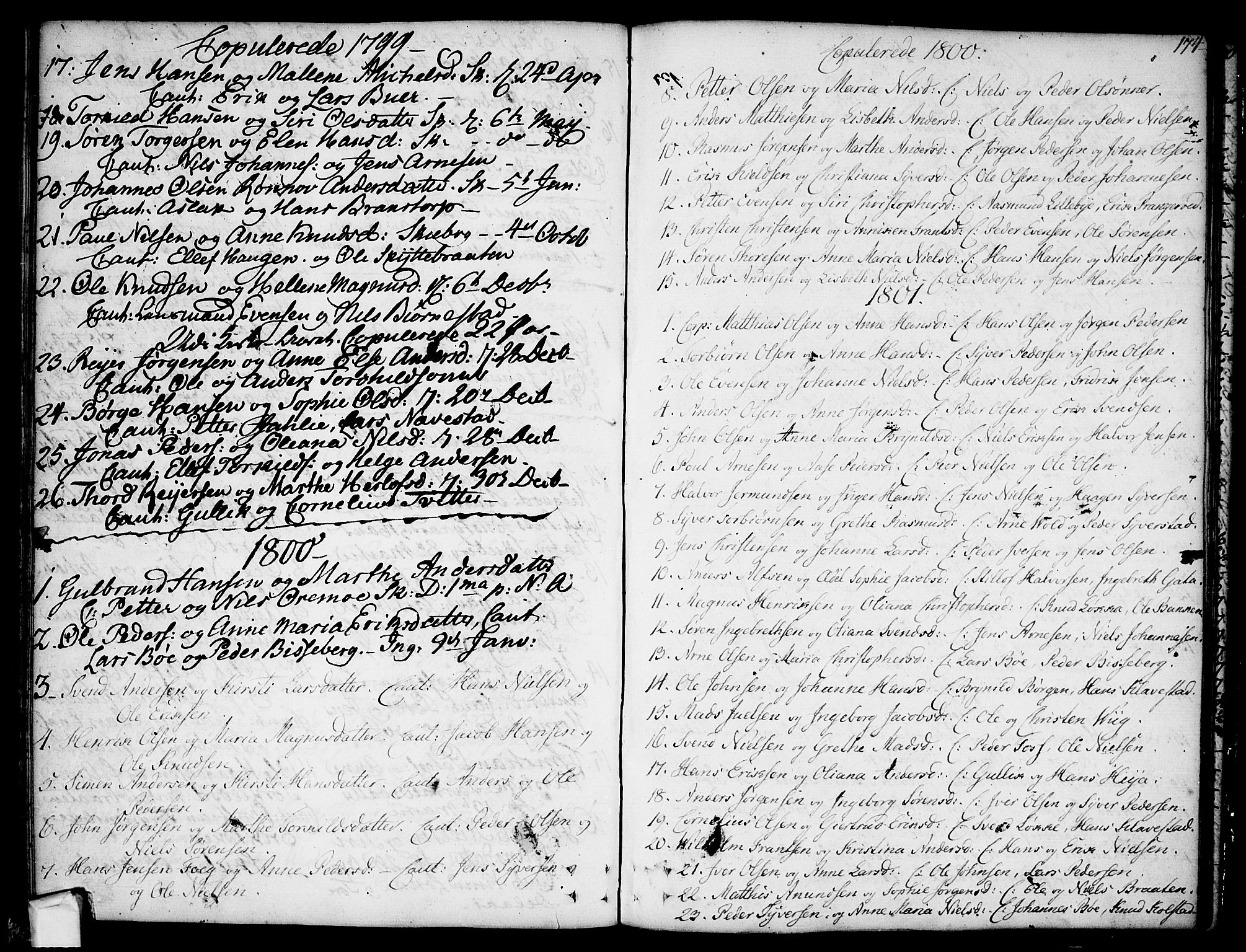 Skjeberg prestekontor Kirkebøker, SAO/A-10923/F/Fa/L0003: Parish register (official) no. I 3, 1792-1814, p. 174