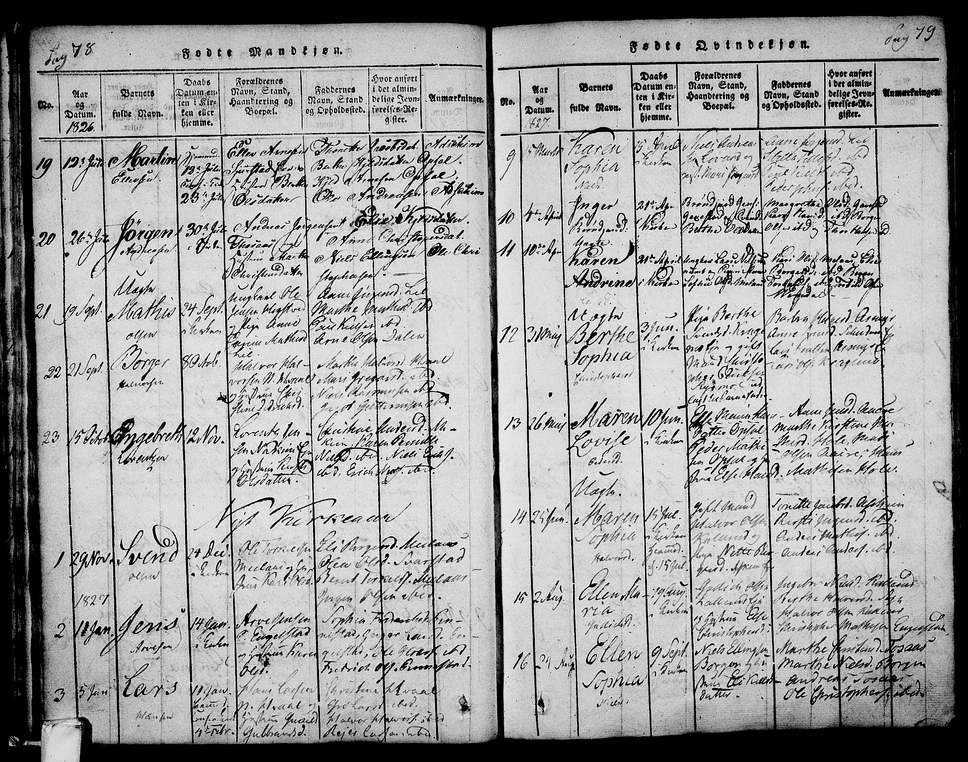 Lardal kirkebøker, SAKO/A-350/F/Fa/L0005: Parish register (official) no. I 5, 1814-1835, p. 78-79