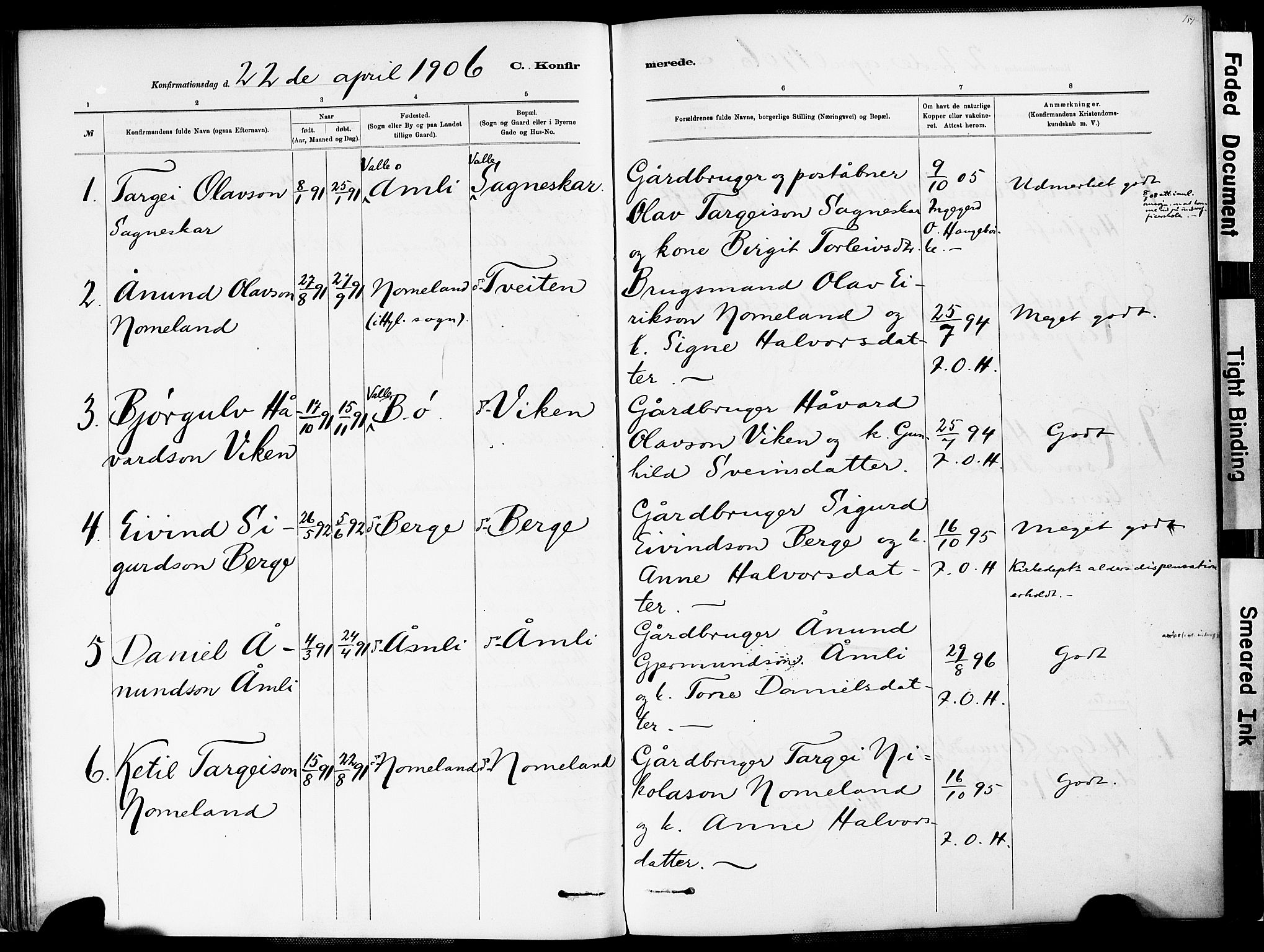 Valle sokneprestkontor, AV/SAK-1111-0044/F/Fa/Fac/L0009: Parish register (official) no. A 9, 1882-1913, p. 151