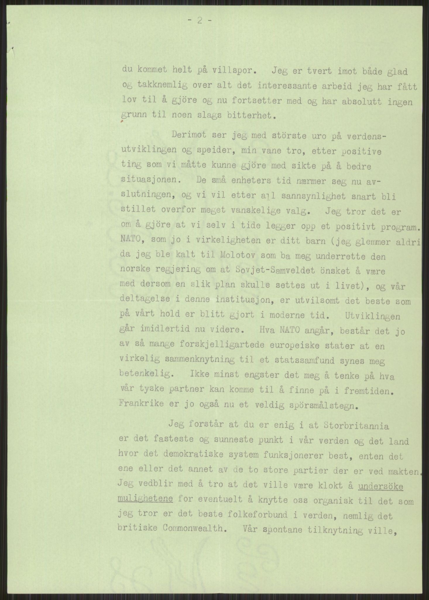 Lie, Trygve, RA/PA-1407/D/L0006: Blandet og privat korrespondanse., 1941-1960, p. 317