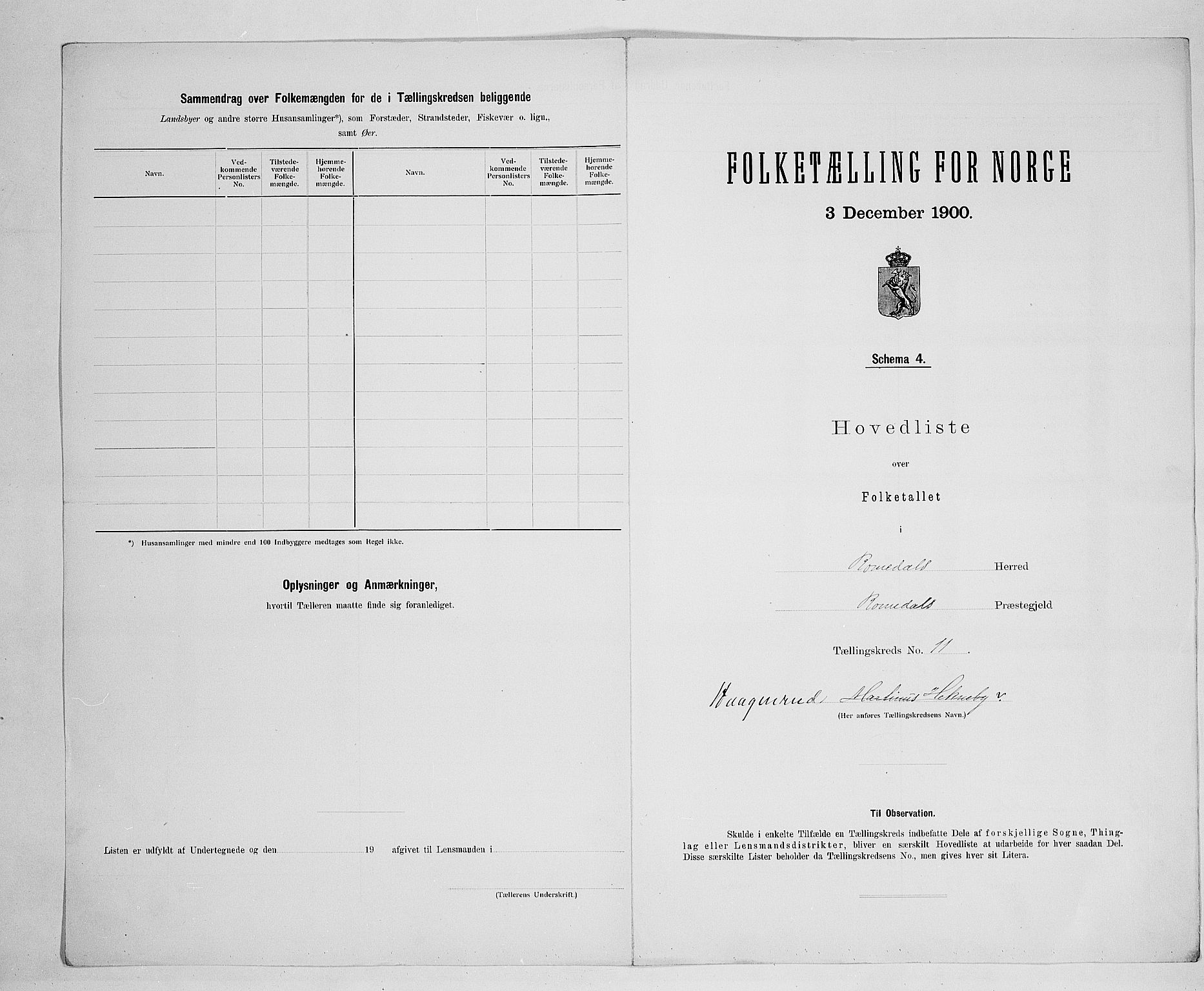 SAH, 1900 census for Romedal, 1900, p. 40