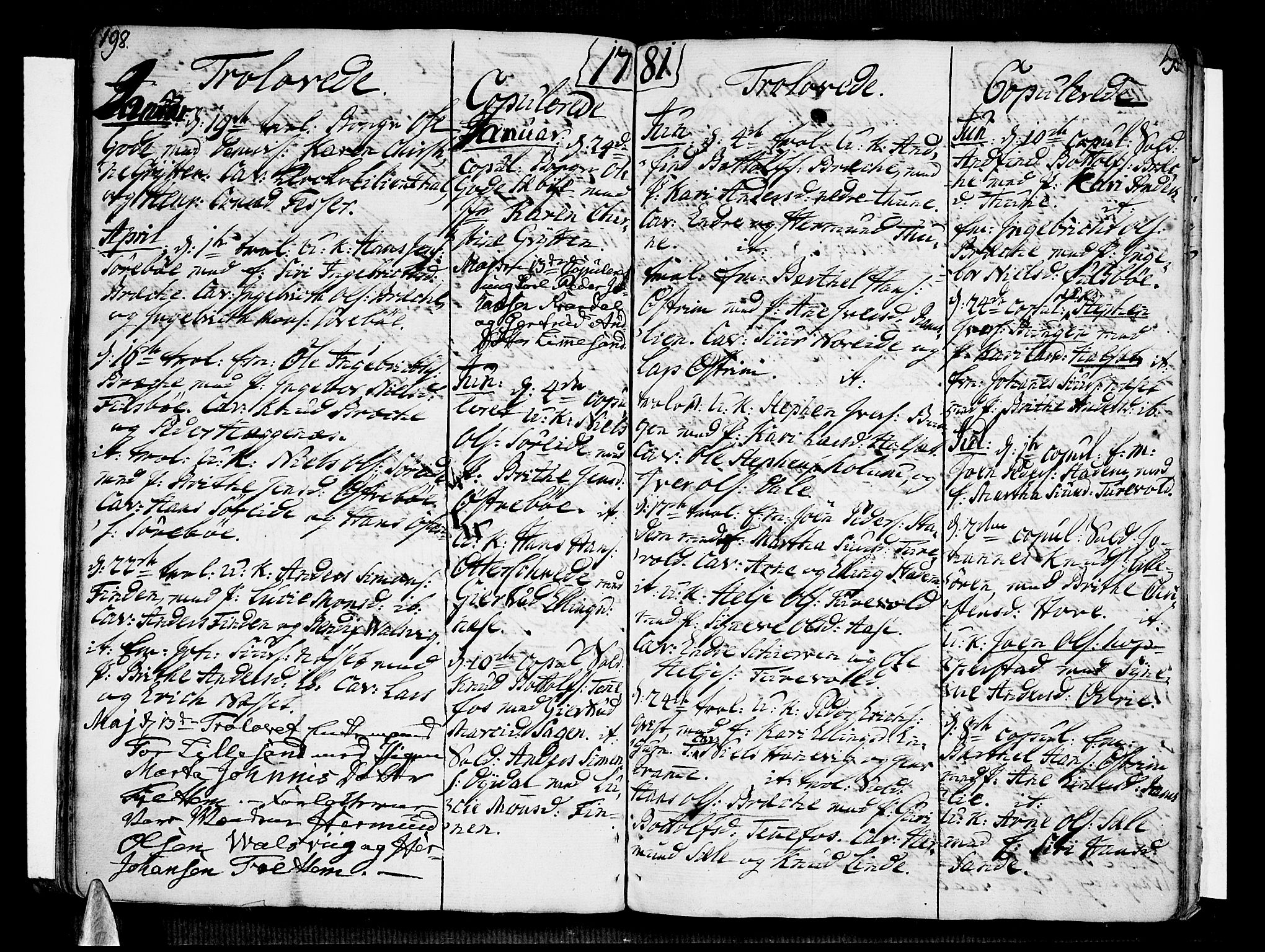 Vik sokneprestembete, SAB/A-81501: Parish register (official) no. A 4, 1772-1783, p. 198-199
