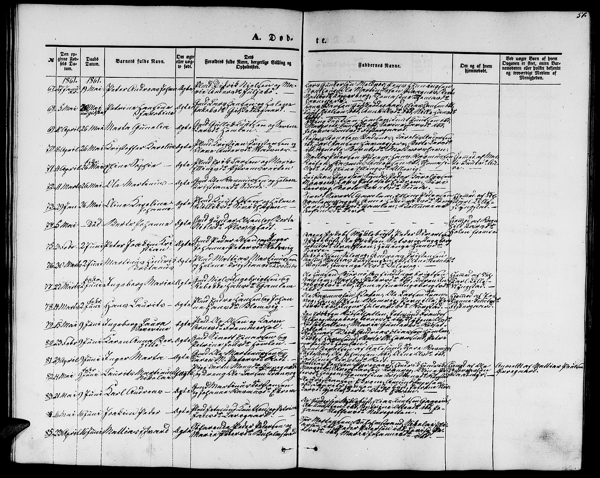 Ministerialprotokoller, klokkerbøker og fødselsregistre - Møre og Romsdal, AV/SAT-A-1454/528/L0427: Parish register (copy) no. 528C08, 1855-1864, p. 56