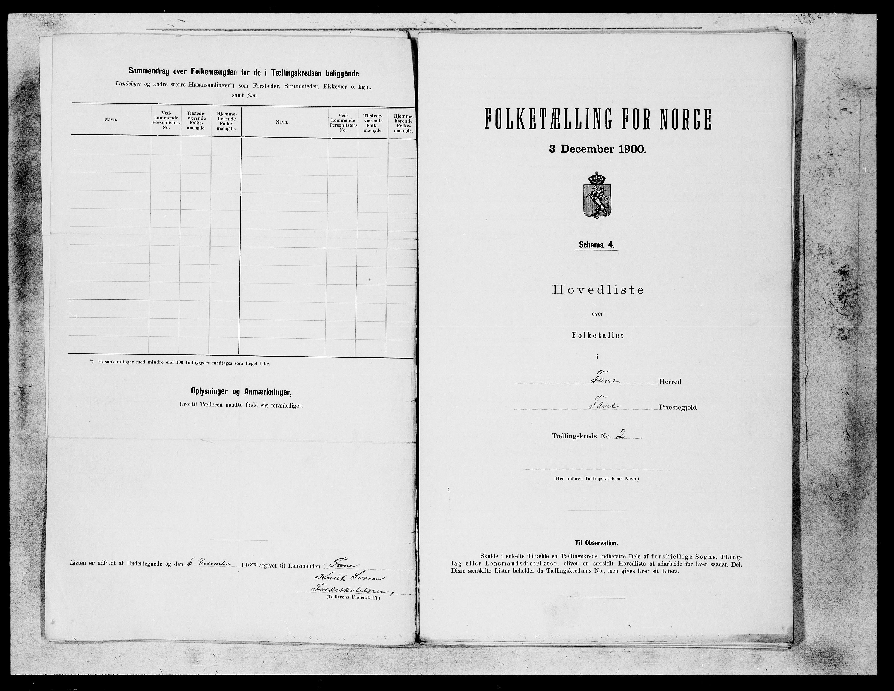 SAB, 1900 census for Fana, 1900, p. 3