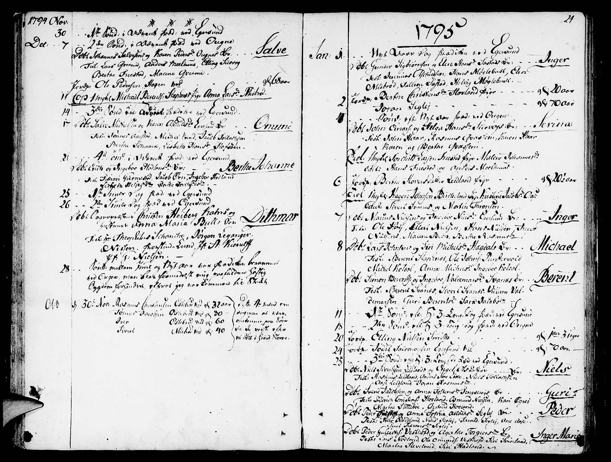 Eigersund sokneprestkontor, SAST/A-101807/S08/L0005: Parish register (official) no. A 5 /1, 1790-1808, p. 24