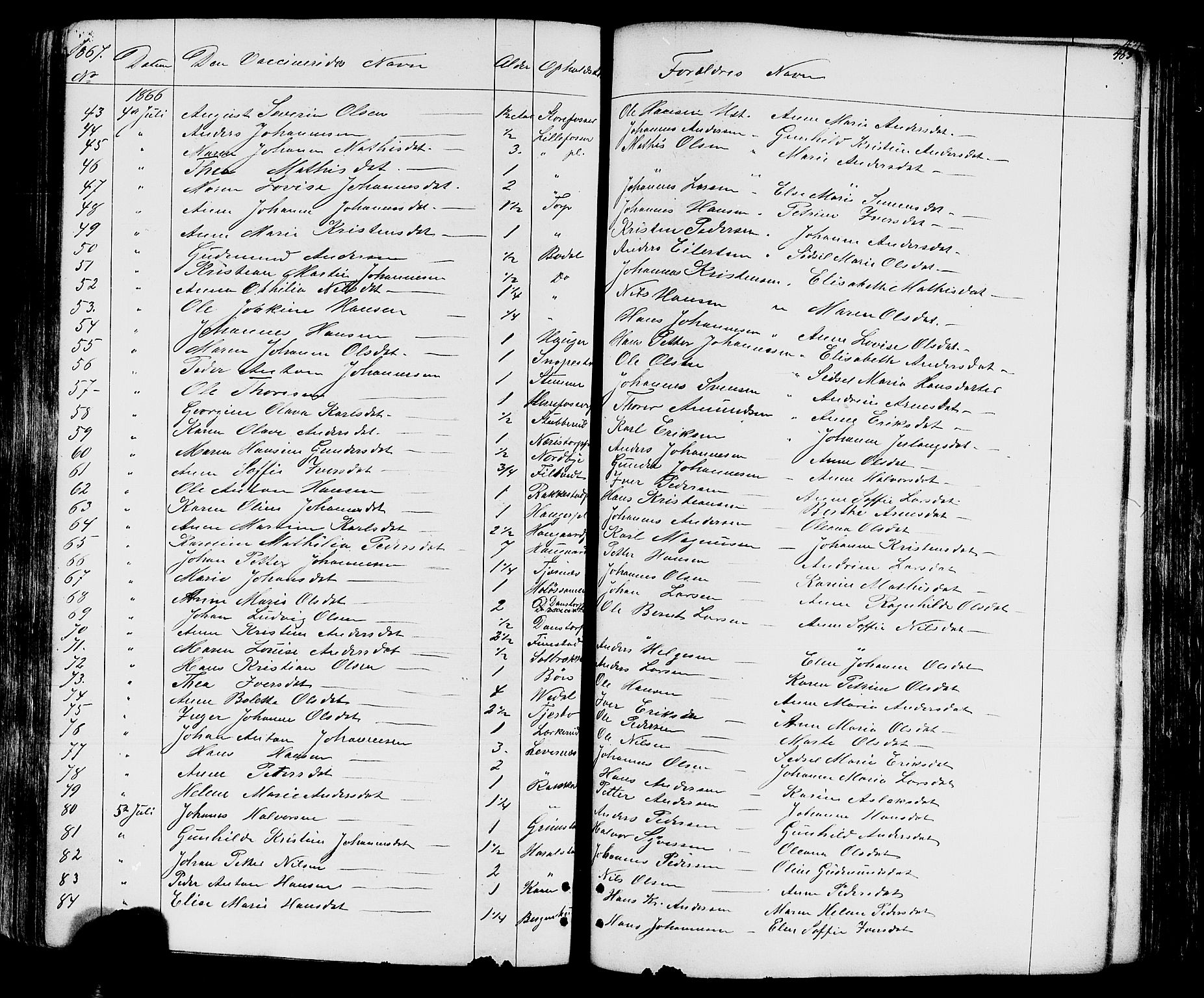 Rakkestad prestekontor Kirkebøker, SAO/A-2008/F/Fa/L0011: Parish register (official) no. I 11, 1862-1877, p. 463