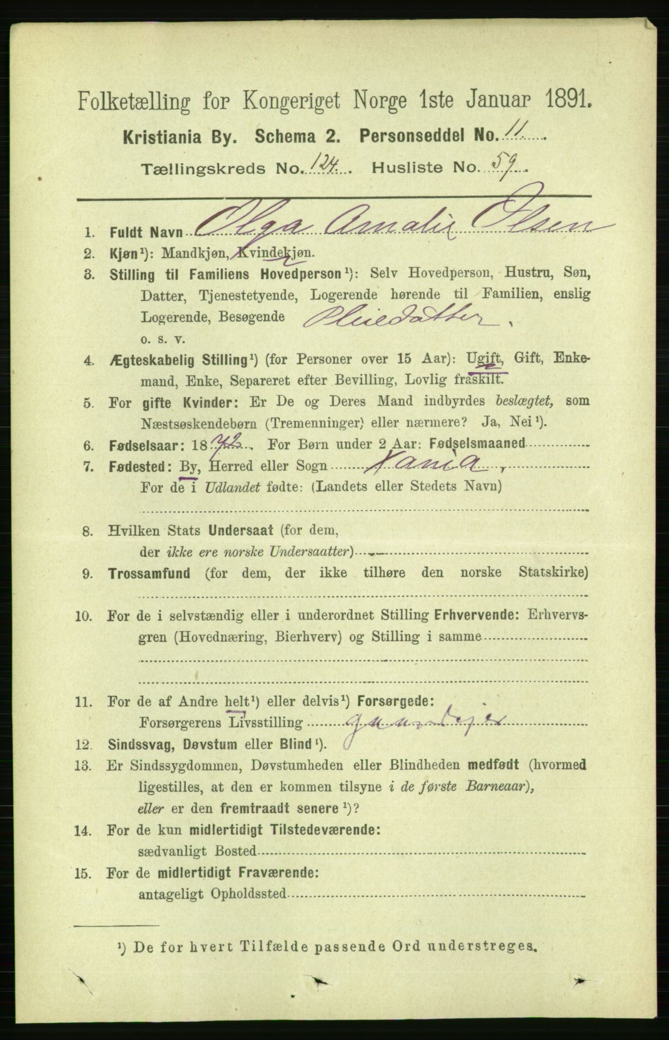 RA, 1891 census for 0301 Kristiania, 1891, p. 66294