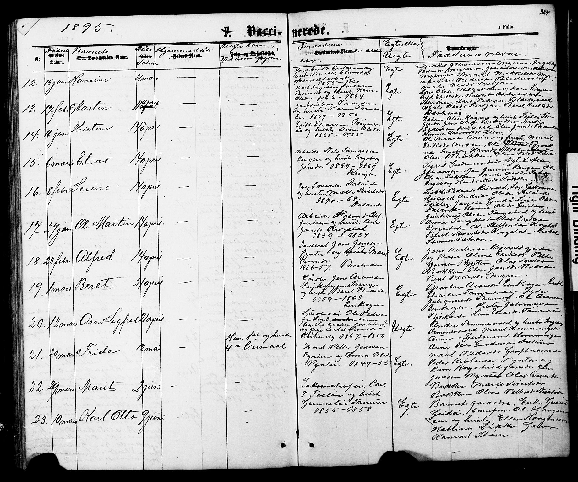 Ministerialprotokoller, klokkerbøker og fødselsregistre - Nord-Trøndelag, SAT/A-1458/706/L0049: Parish register (copy) no. 706C01, 1864-1895, p. 324