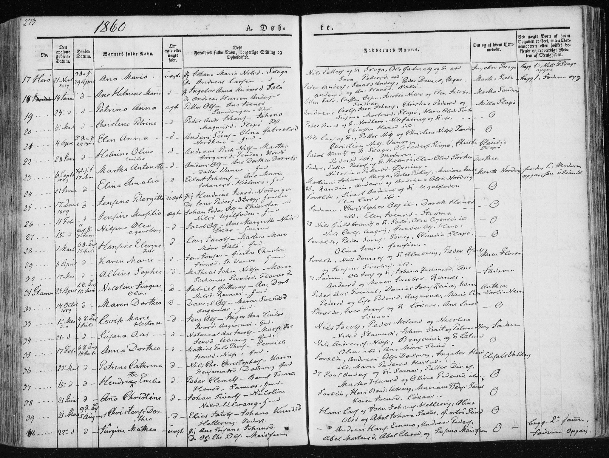 Ministerialprotokoller, klokkerbøker og fødselsregistre - Nordland, SAT/A-1459/830/L0446: Parish register (official) no. 830A10, 1831-1865, p. 273