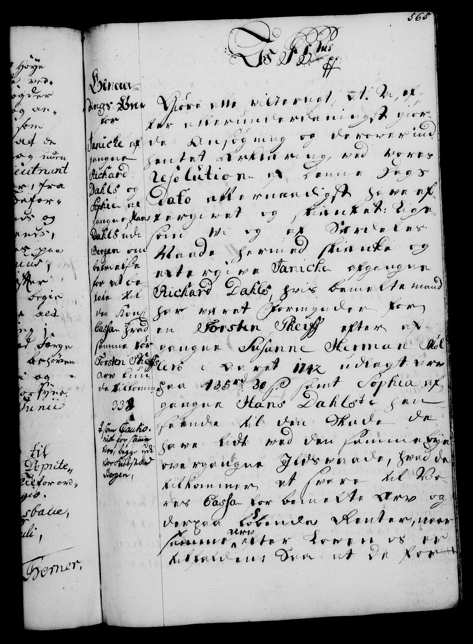 Rentekammeret, Kammerkanselliet, RA/EA-3111/G/Gg/Gga/L0006: Norsk ekspedisjonsprotokoll med register (merket RK 53.6), 1749-1759, p. 565