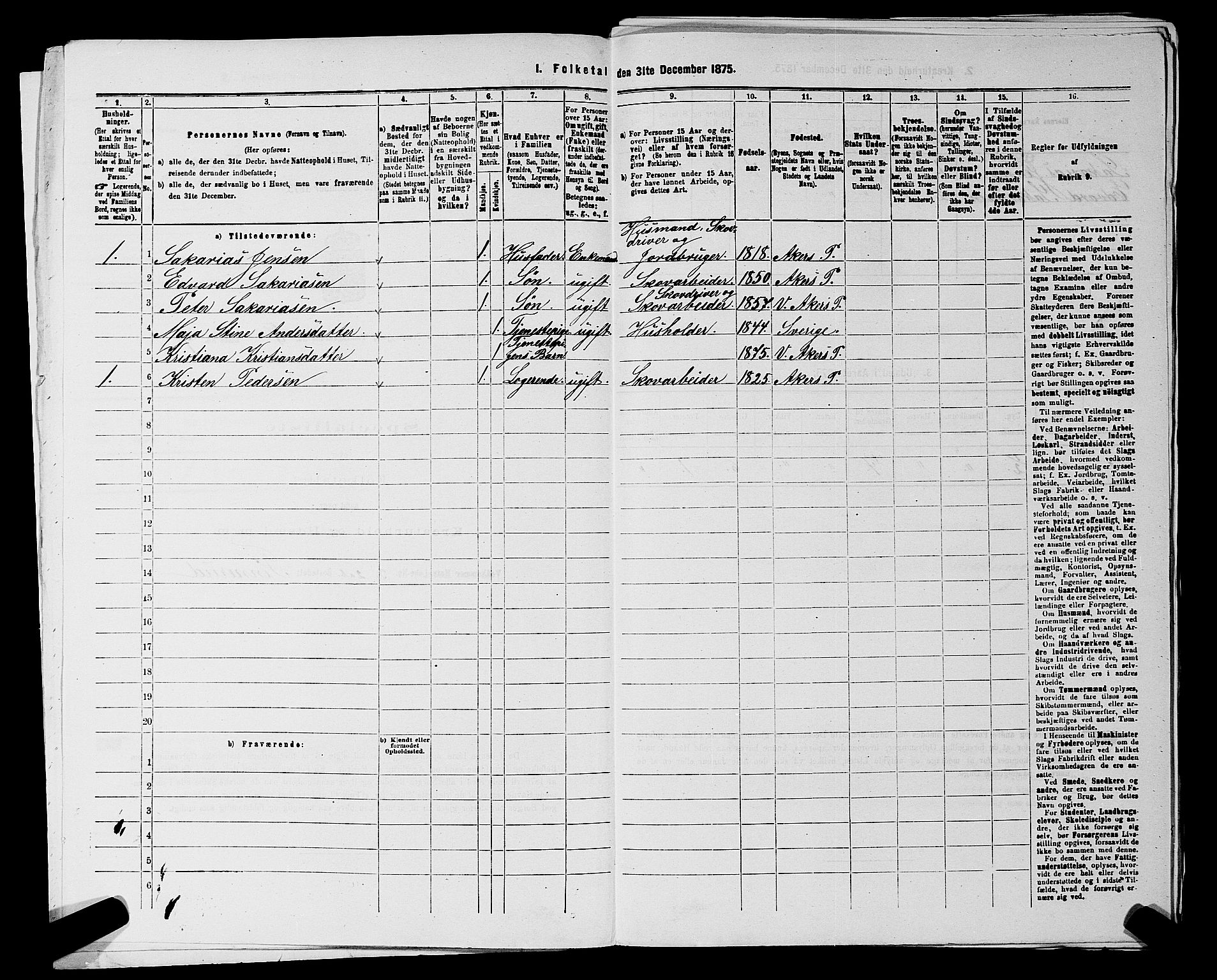 RA, 1875 census for 0218aP Vestre Aker, 1875, p. 817