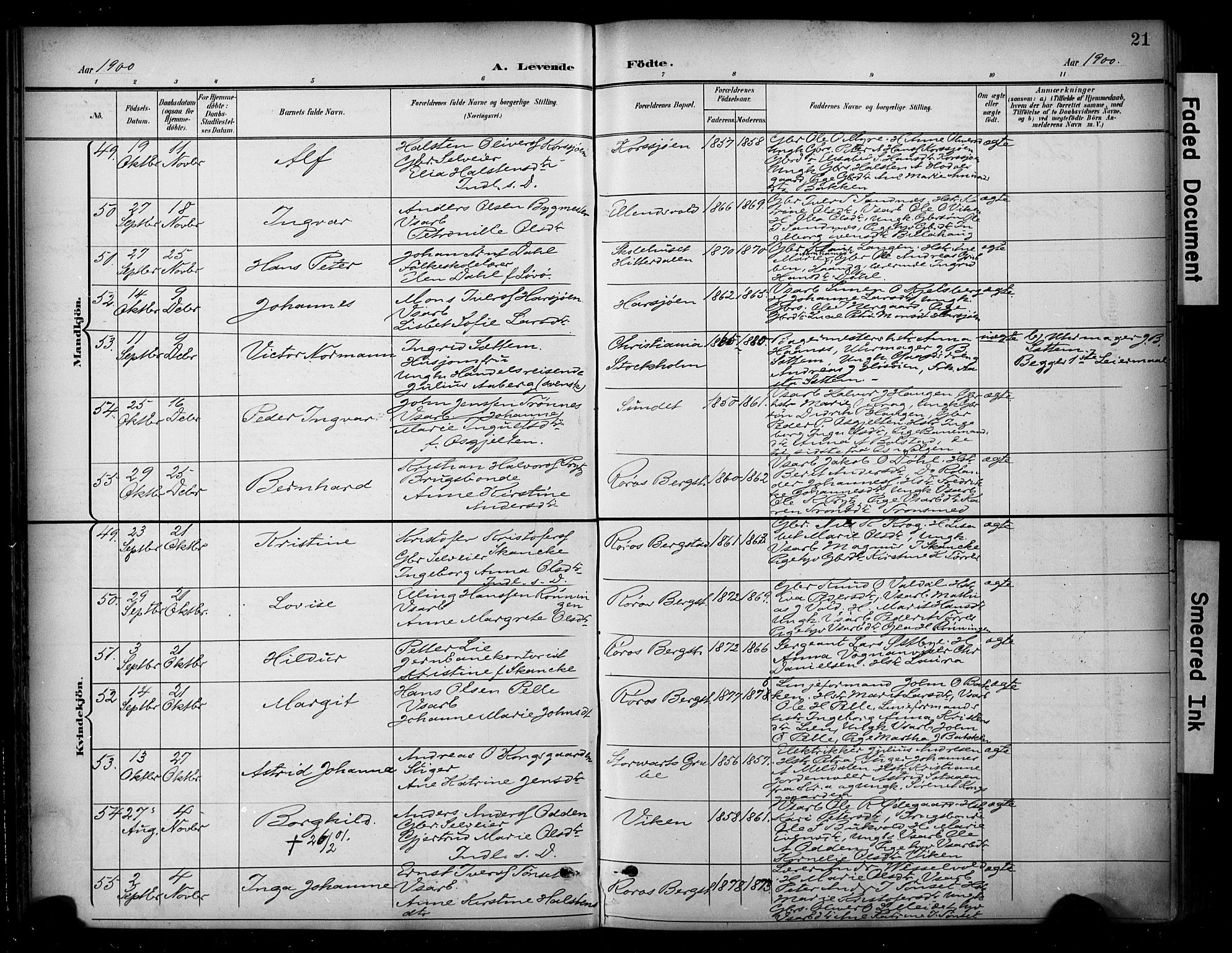 Ministerialprotokoller, klokkerbøker og fødselsregistre - Sør-Trøndelag, AV/SAT-A-1456/681/L0936: Parish register (official) no. 681A14, 1899-1908, p. 21