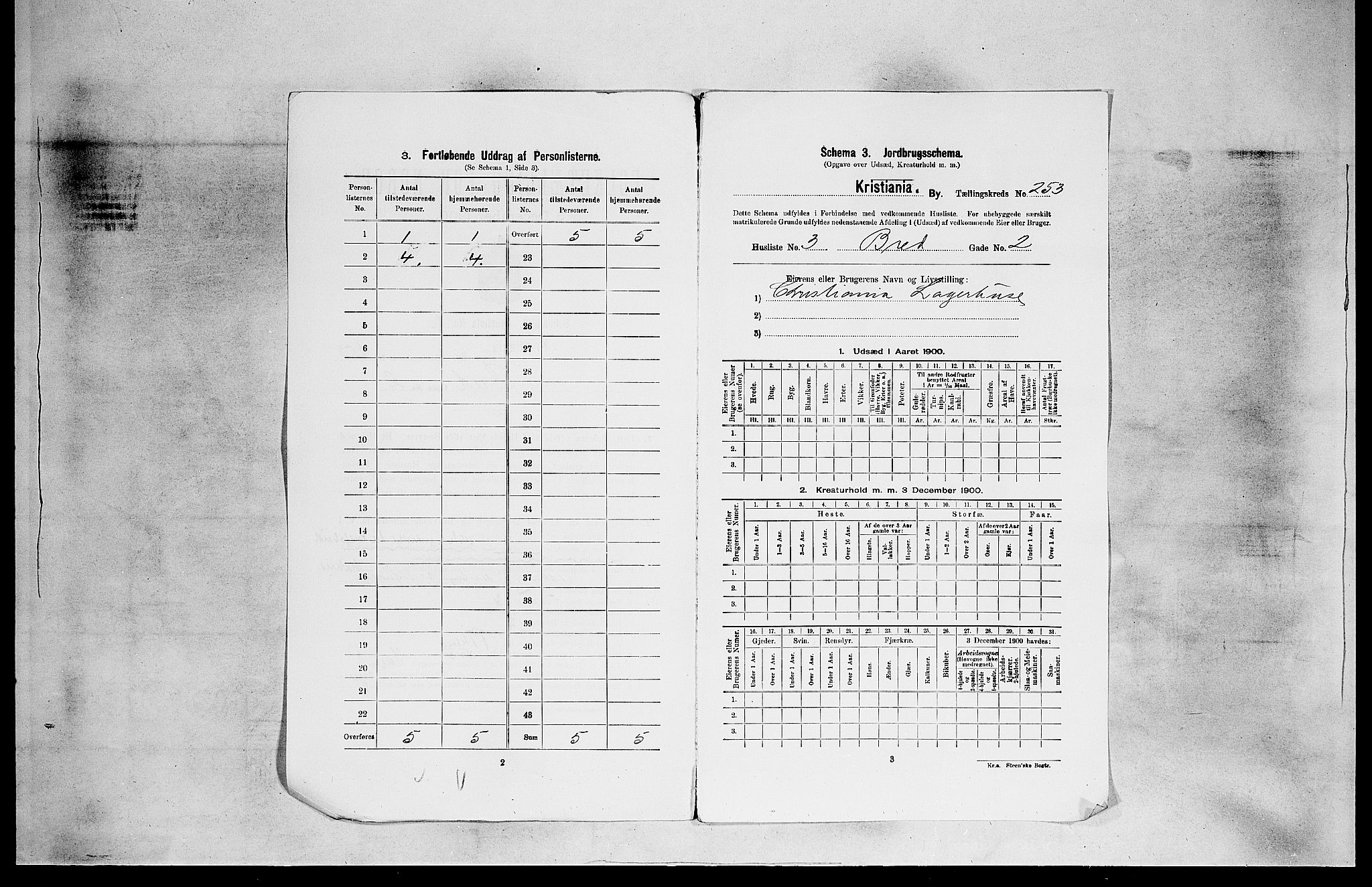 SAO, 1900 census for Kristiania, 1900, p. 7543