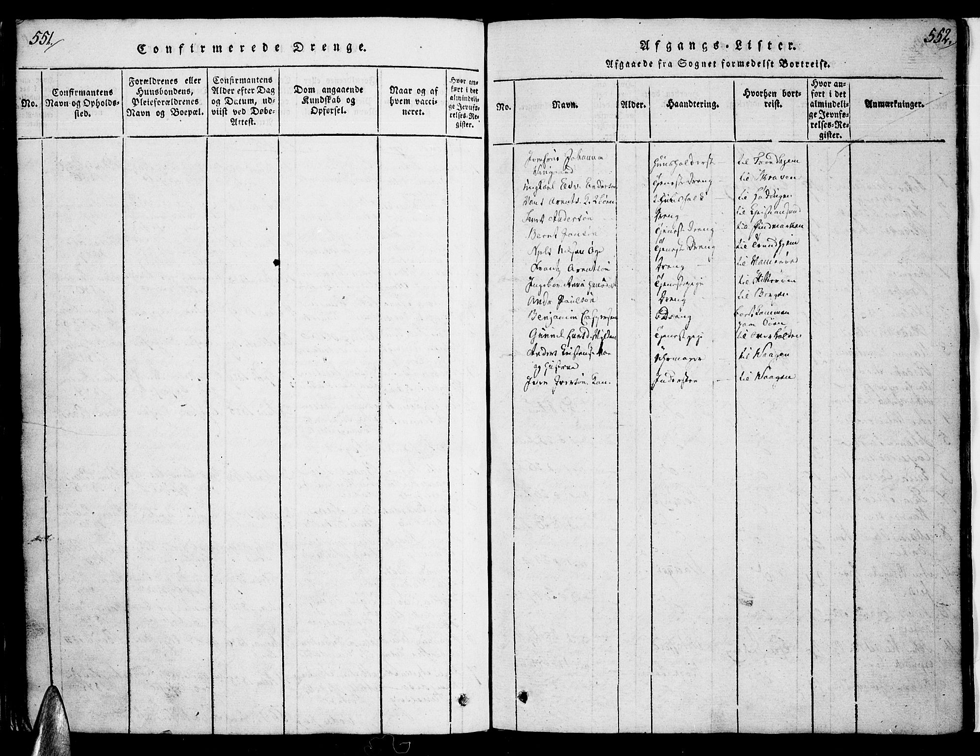 Ministerialprotokoller, klokkerbøker og fødselsregistre - Nordland, SAT/A-1459/863/L0894: Parish register (official) no. 863A06, 1821-1851, p. 551-552