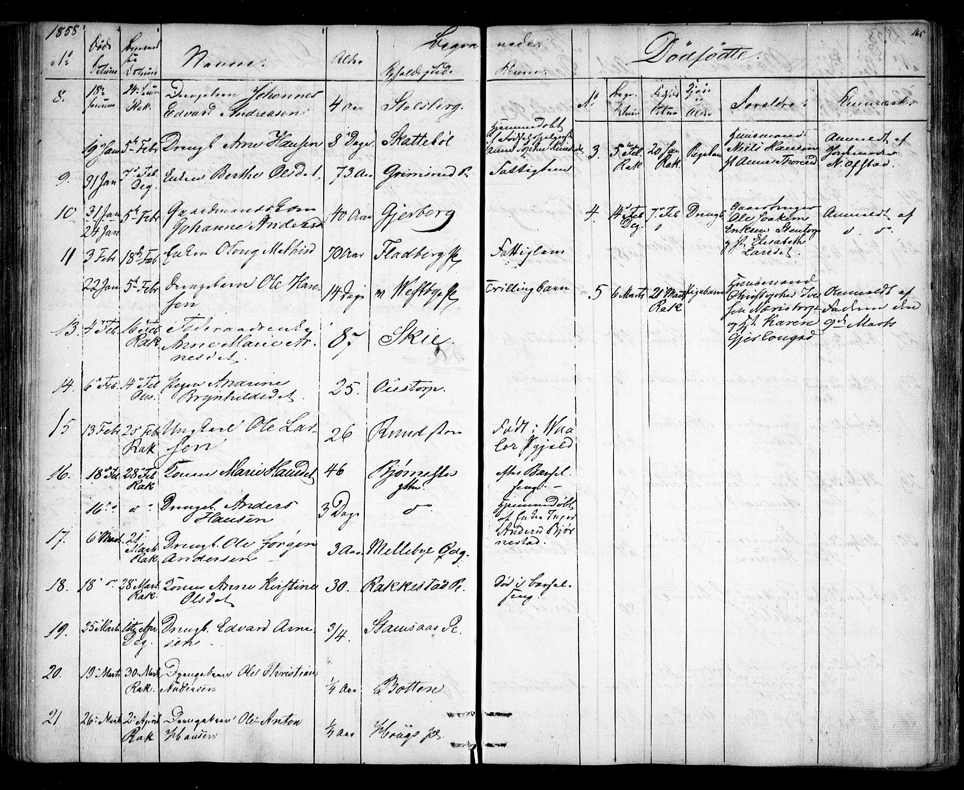 Rakkestad prestekontor Kirkebøker, AV/SAO-A-2008/F/Fa/L0010: Parish register (official) no. I 10, 1857-1861, p. 165